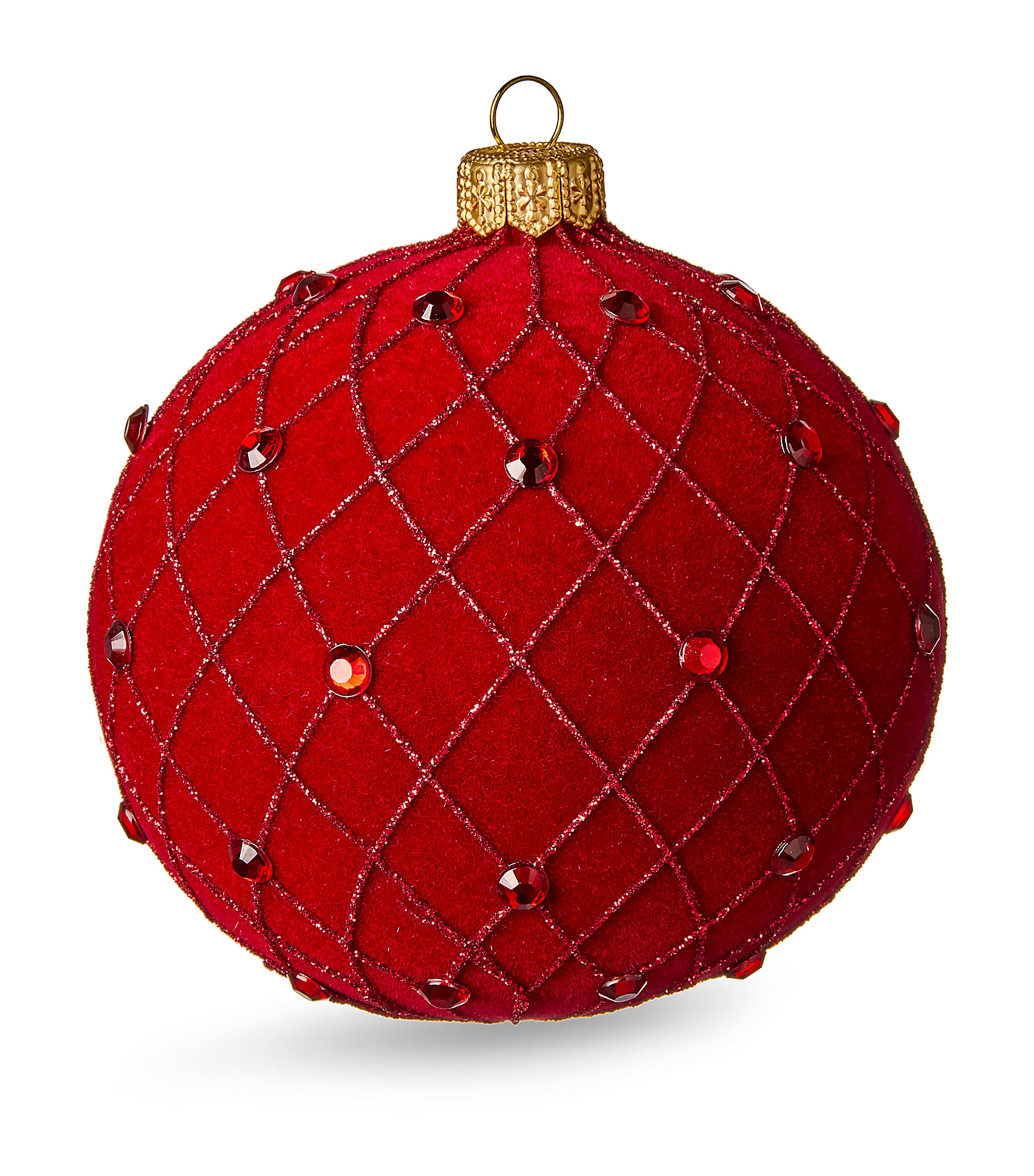 Harrods Velvet Embellished Bauble In Burgundy