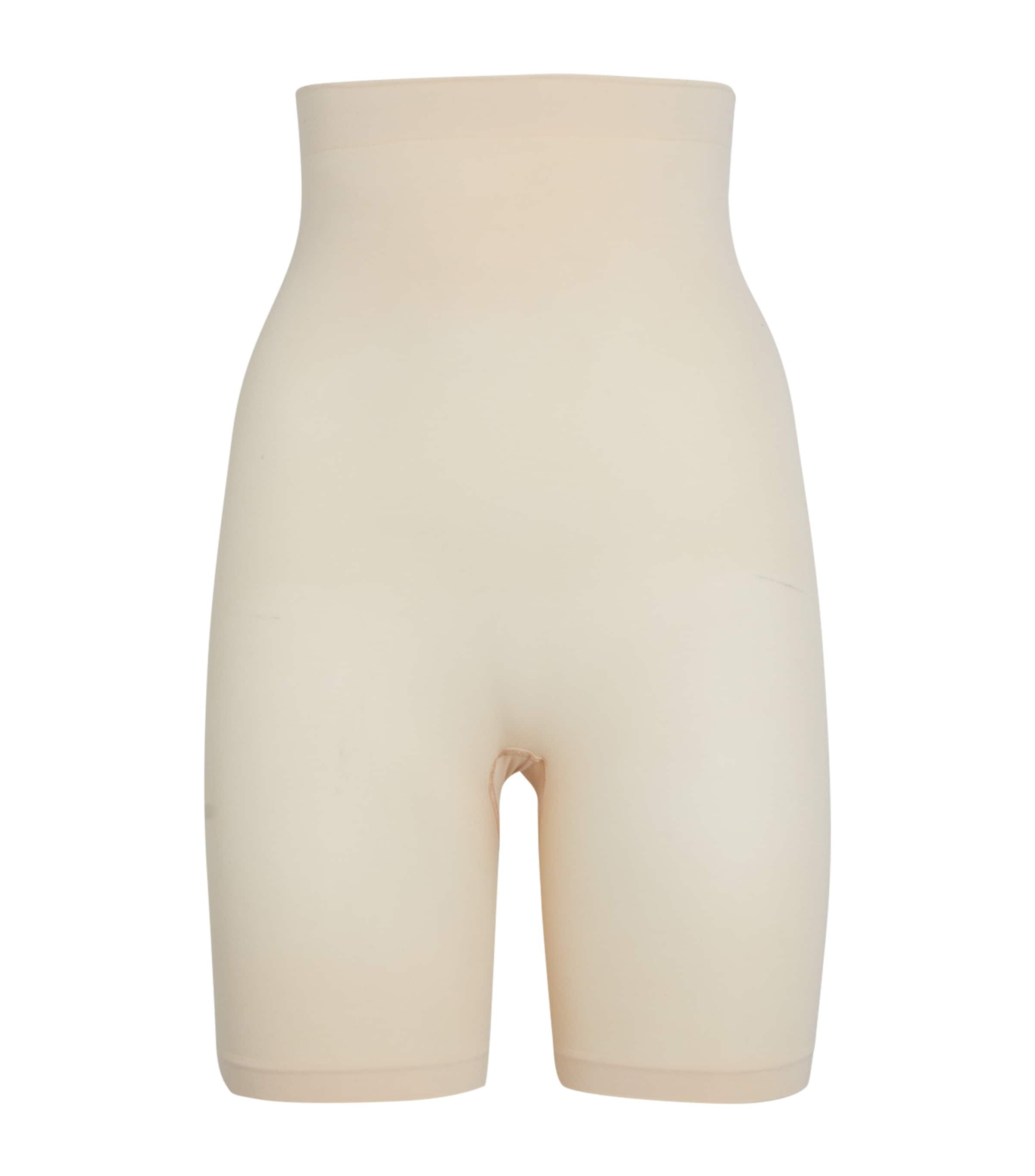 Skims Seamless Sculpt Mid-thigh Shorts In Nude