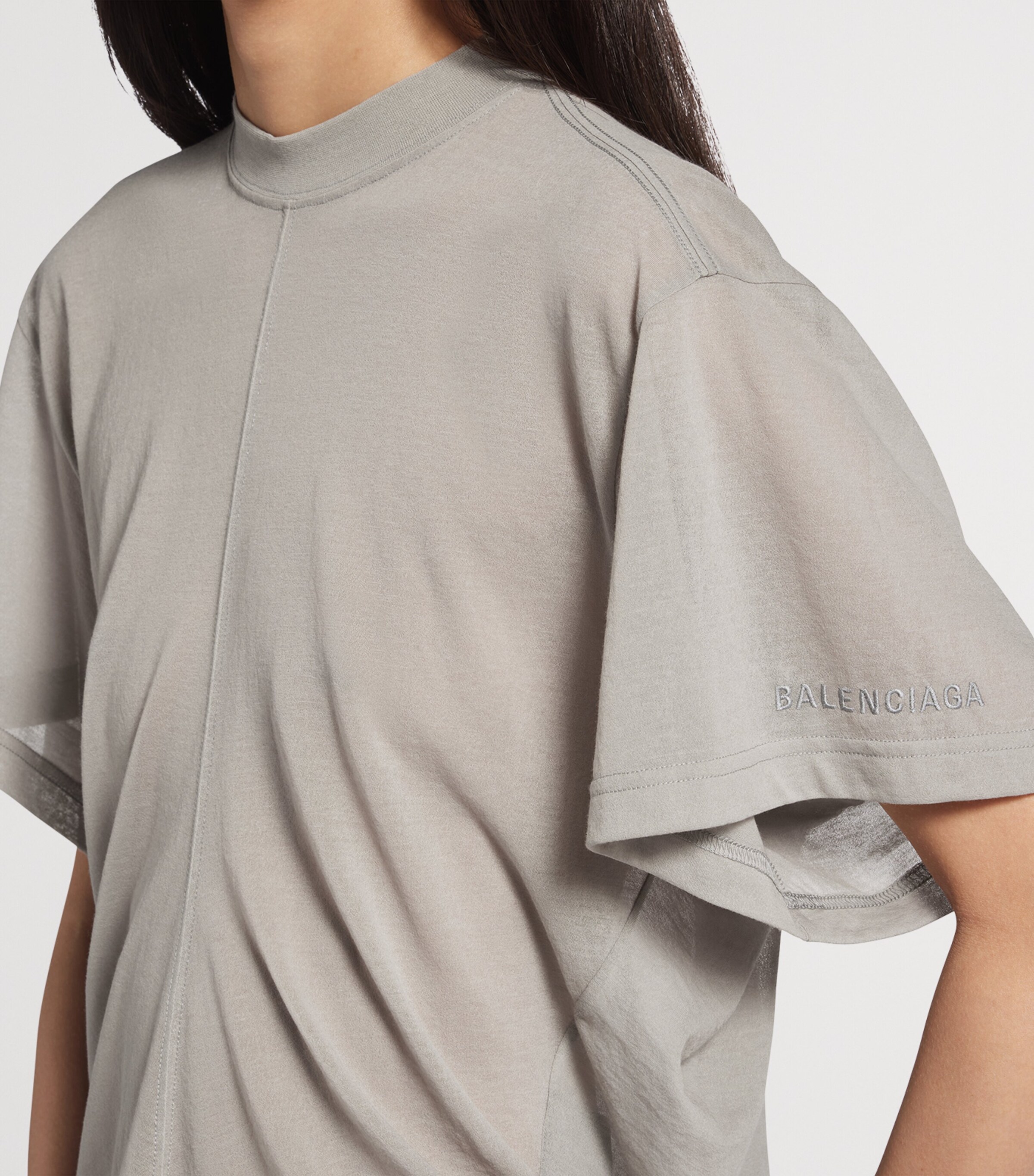 Balenciaga Womens Cotton Transparent T-Shirt Image 6