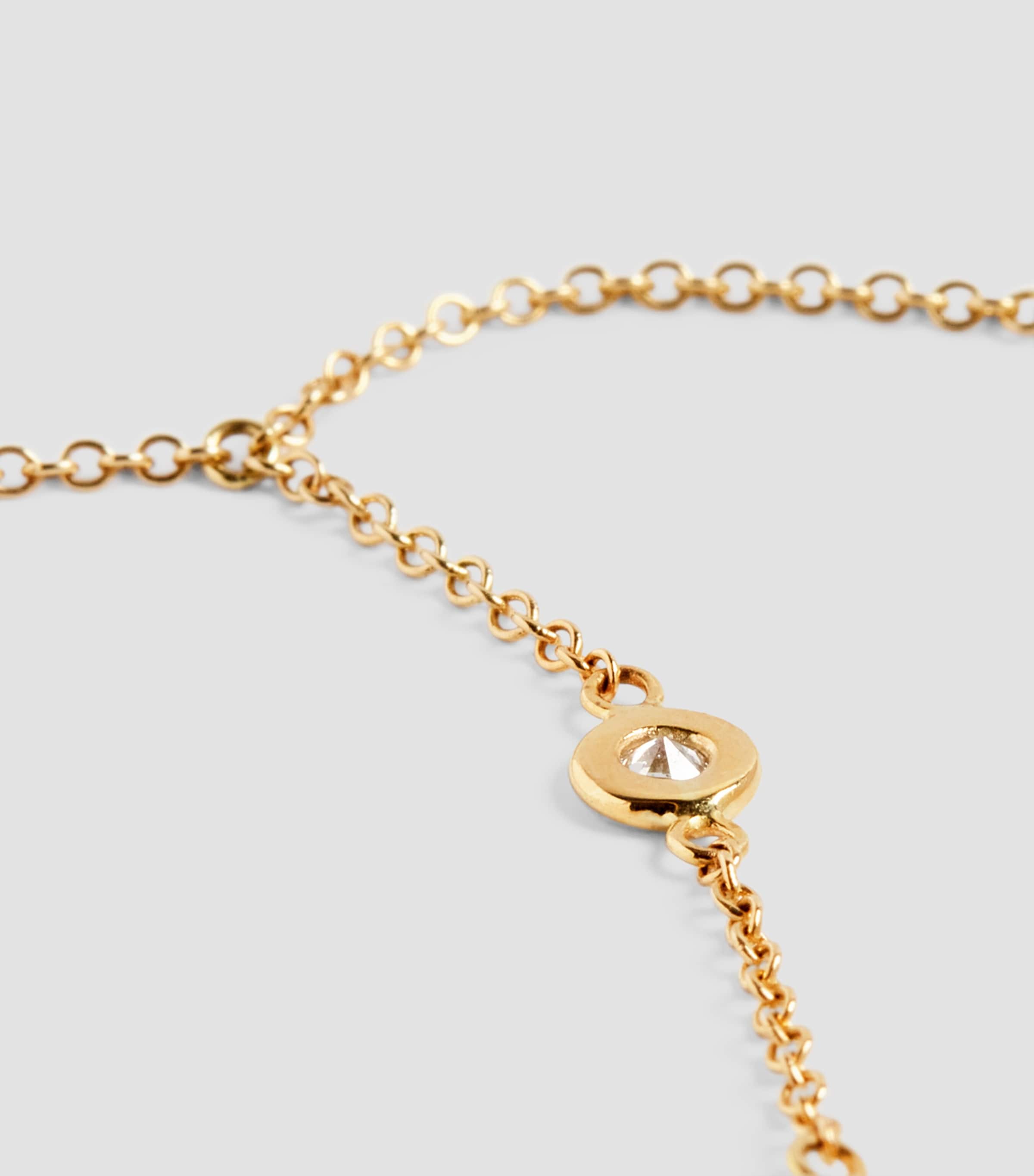 Yellow Gold and Diamond Spaced Out Finger Bracelet YELLOW GOLD Image 6