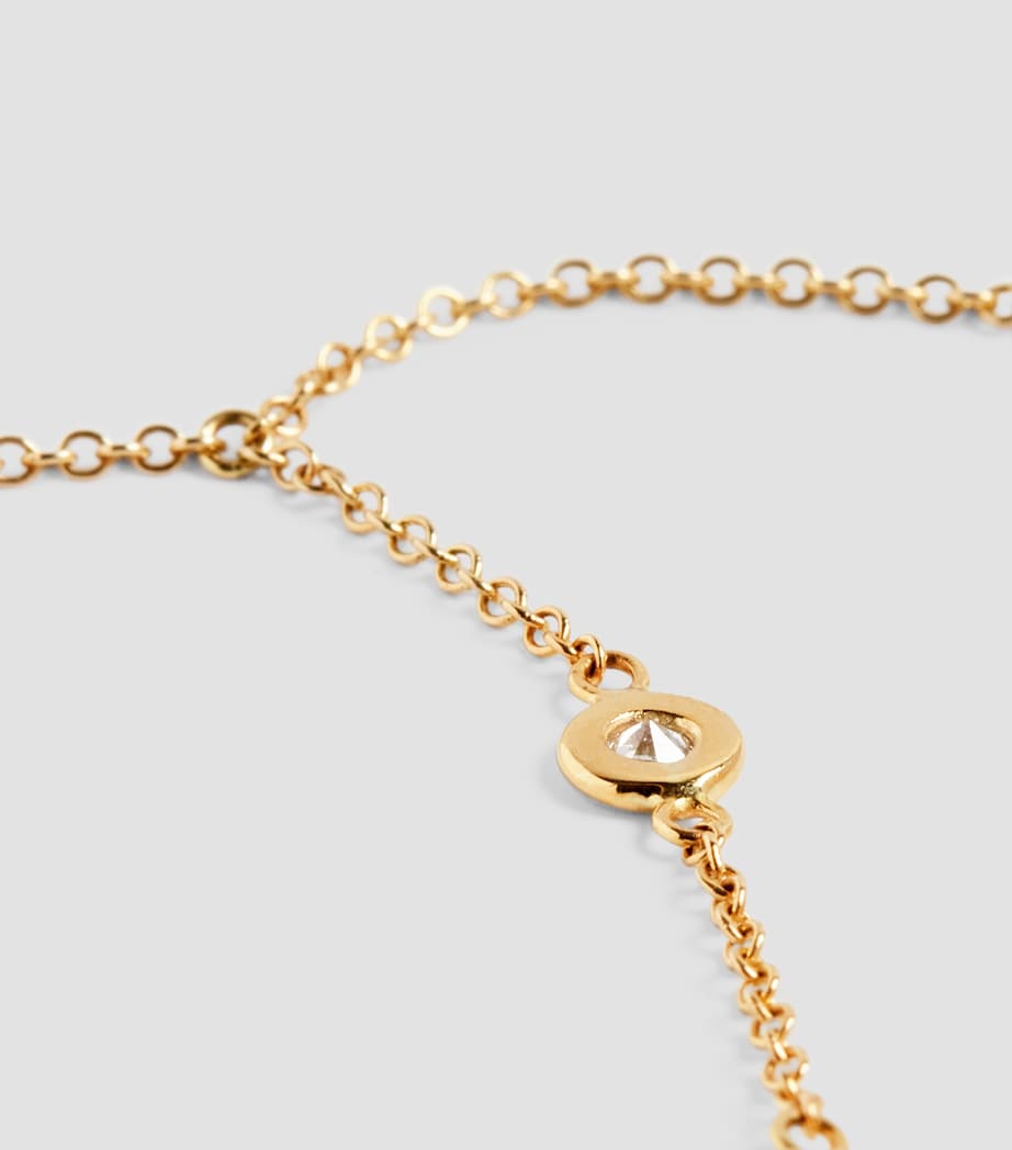 Yellow Gold and Diamond Spaced Out Finger Bracelet YELLOW GOLD Image 6