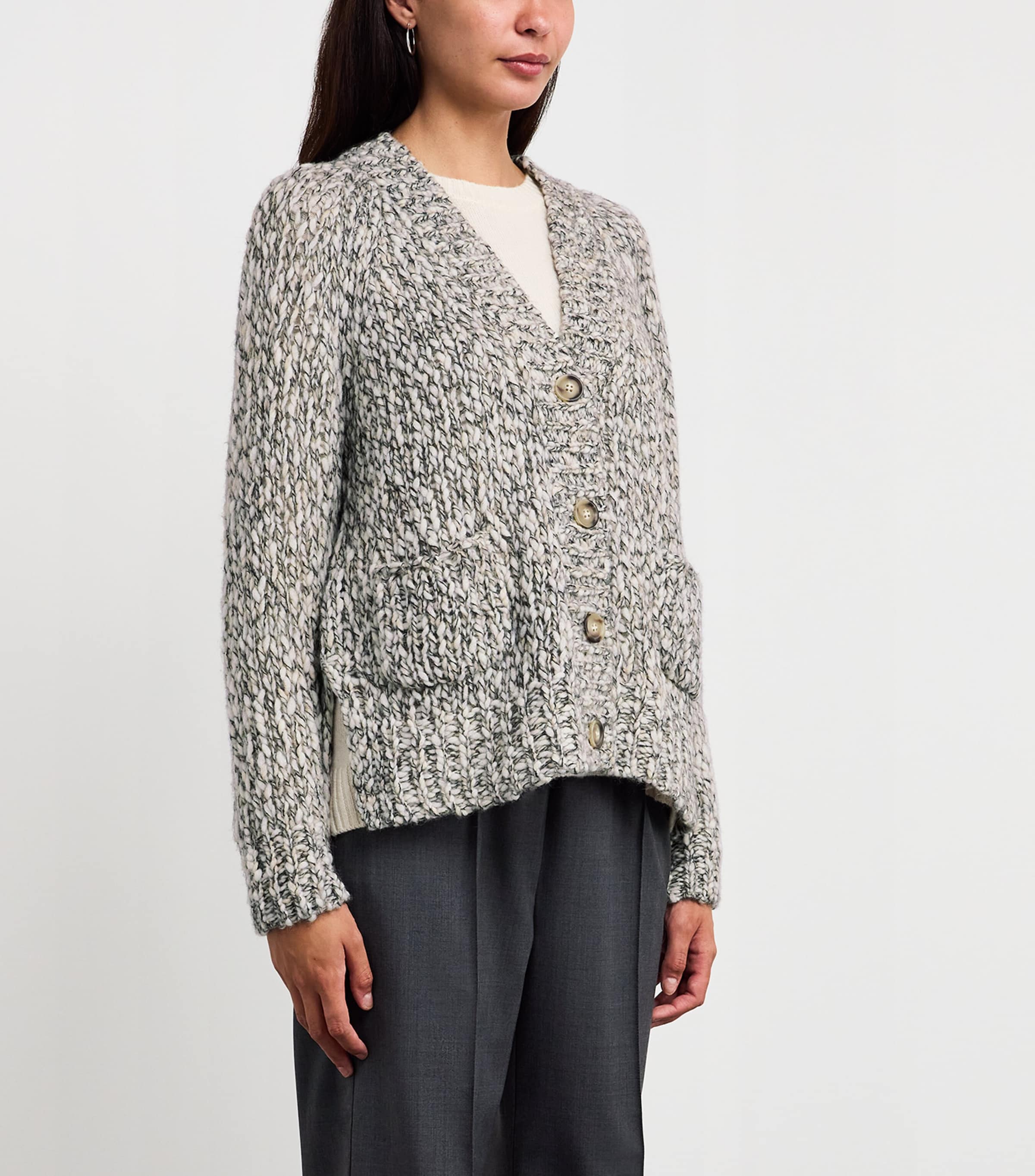 Wool-Blend Cardigan BLACK Image 3