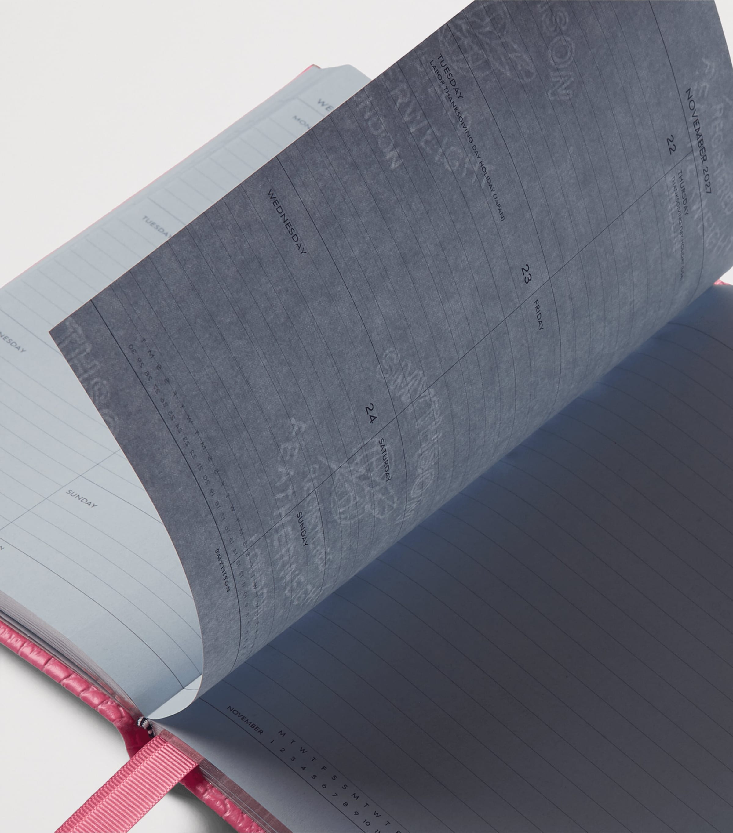 Smythson Leather Soho Weekly Diary 2027 Flamingo Image 3