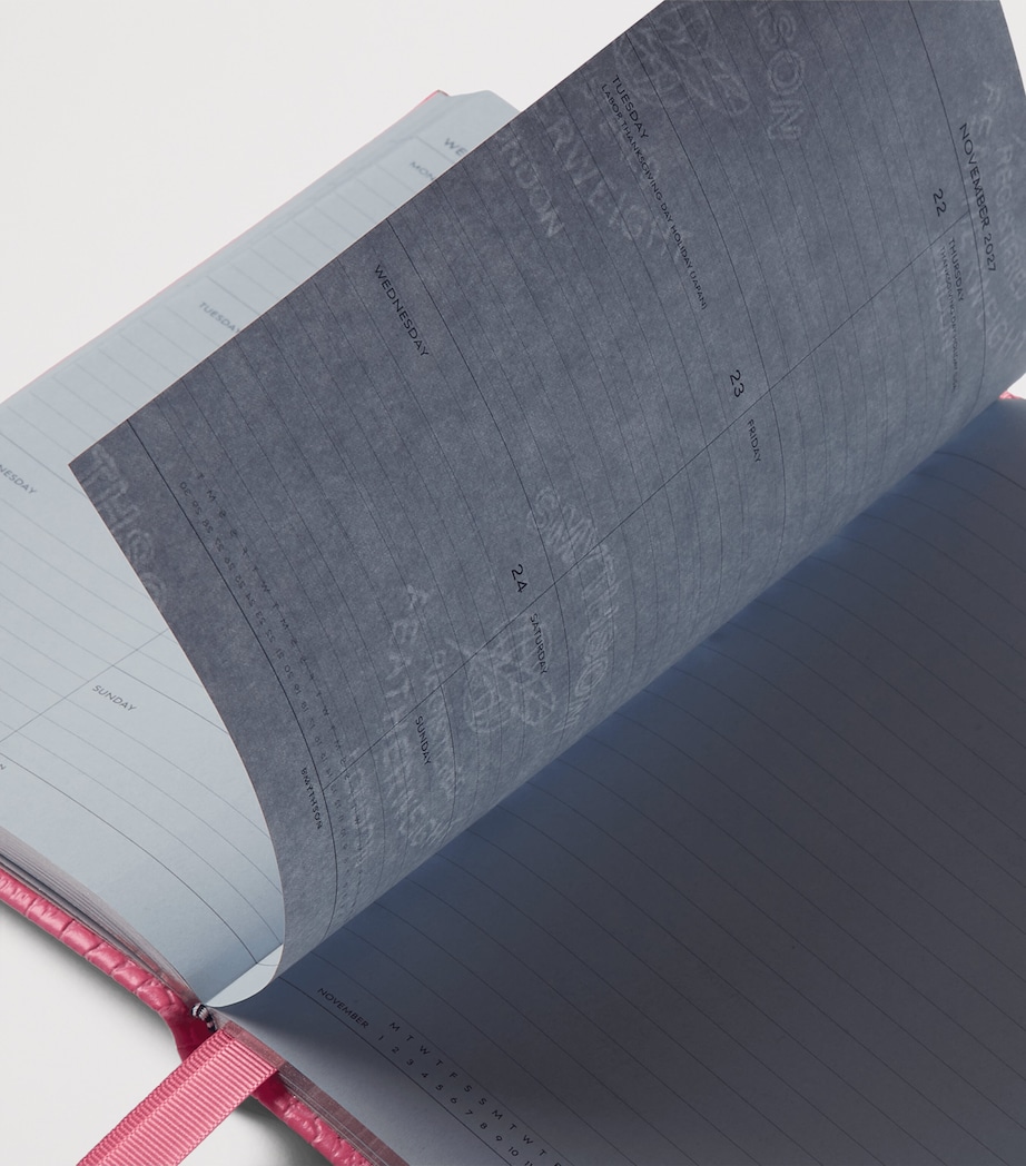 Smythson Leather Soho Weekly Diary 2027 Flamingo Image 3