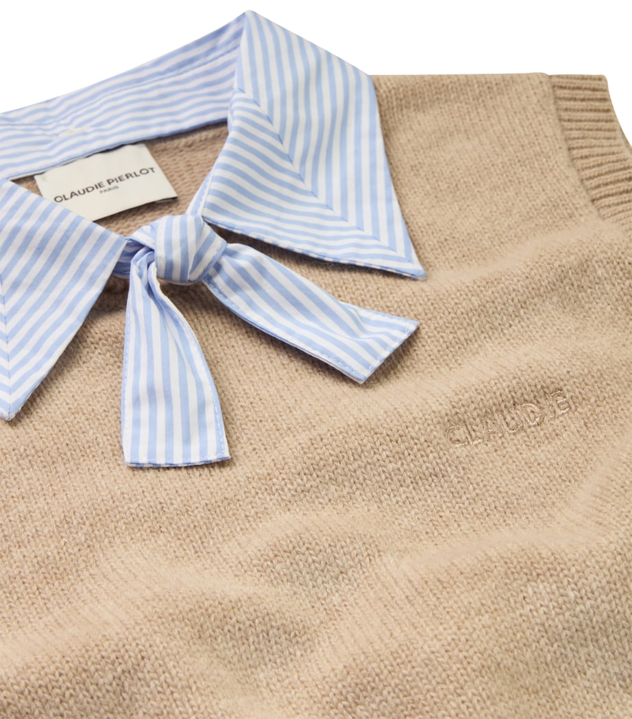 Wool-Blend Sleeveless Sweater BEIGE Image 2