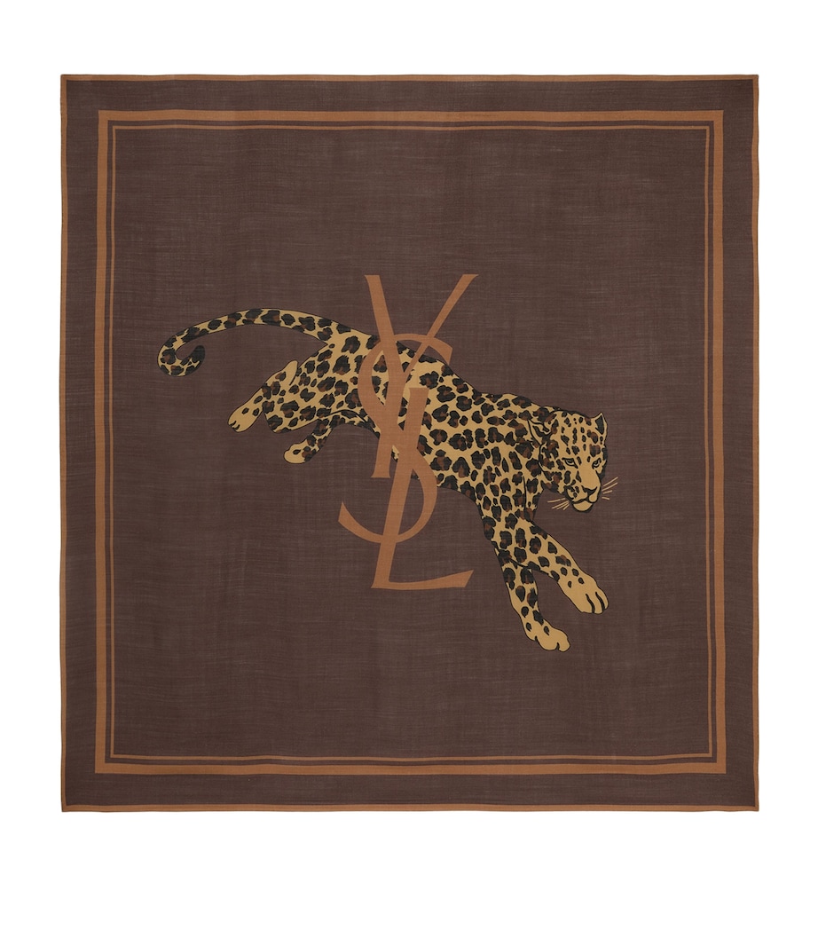 Wool Grand Carre Leopard Scarf 2165 Image 1