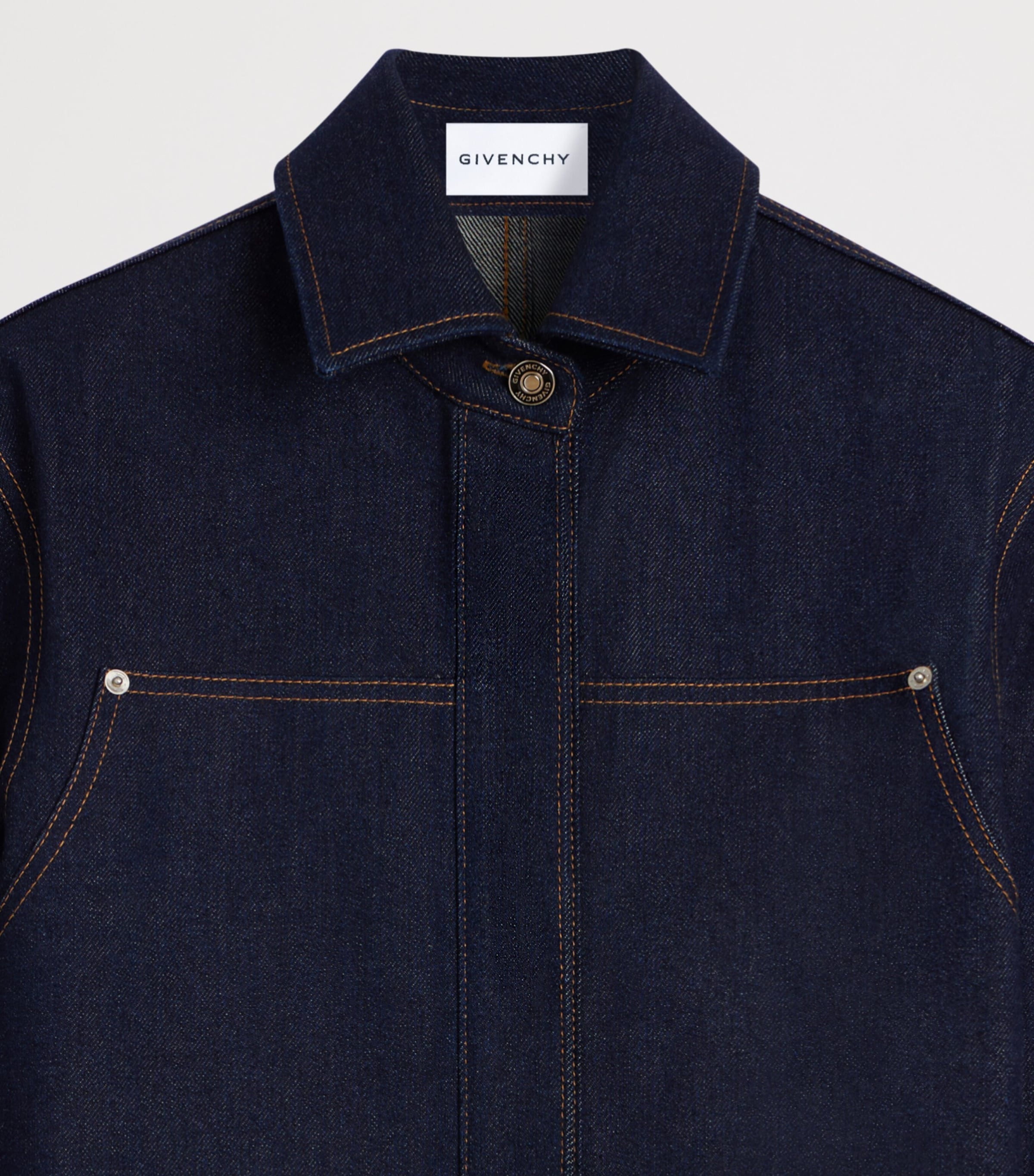 Givenchy Womens Denim Contrast-Stitch Shirt Image 6