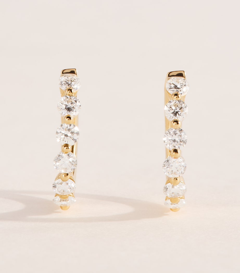 Harrods Yellow Gold and Diamond Hoop Earrings (0.50ctw) Yellow Gold Image 1