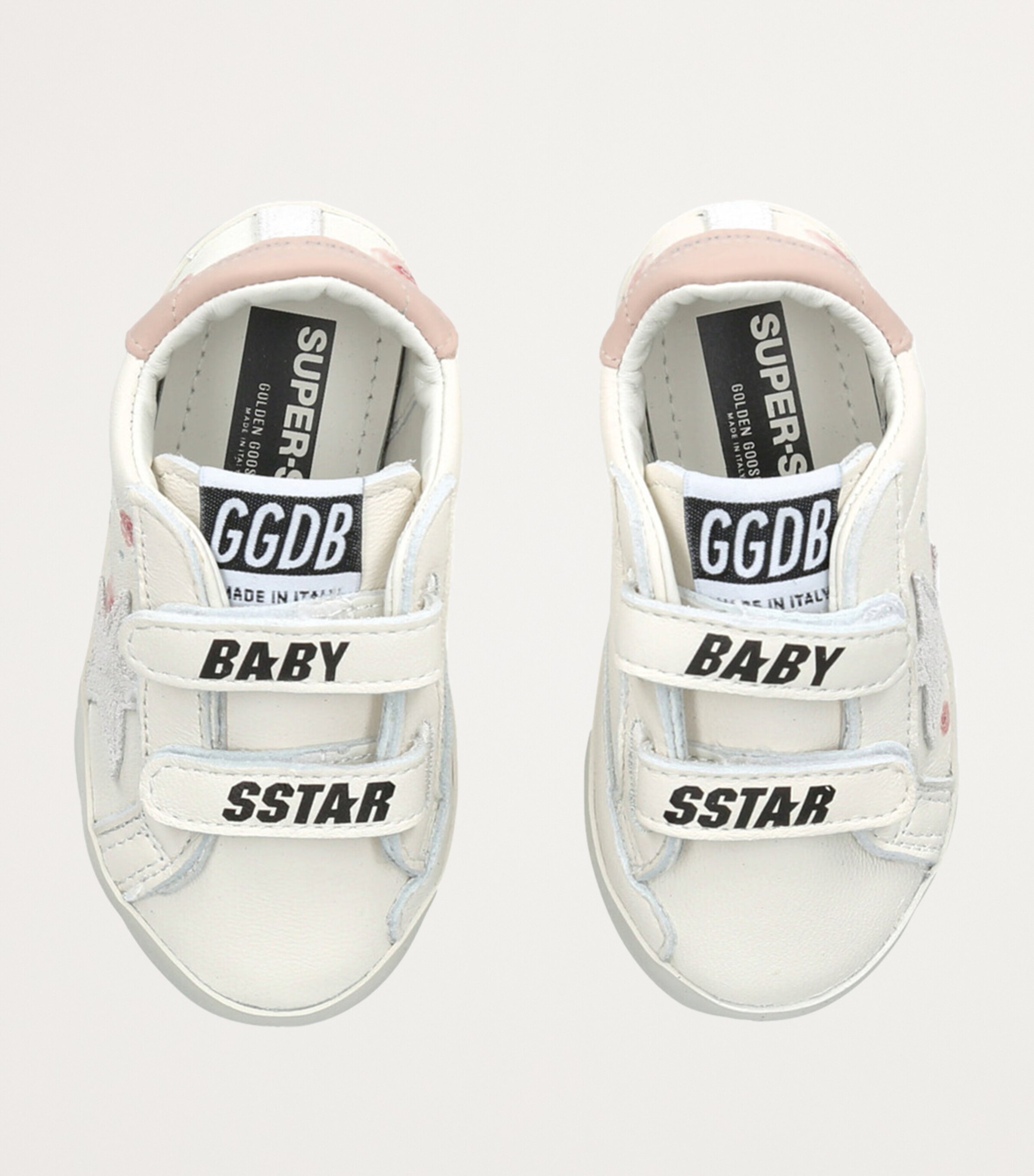 Golden Goose Leather Baby School Sneakers Cream Comb Image 4