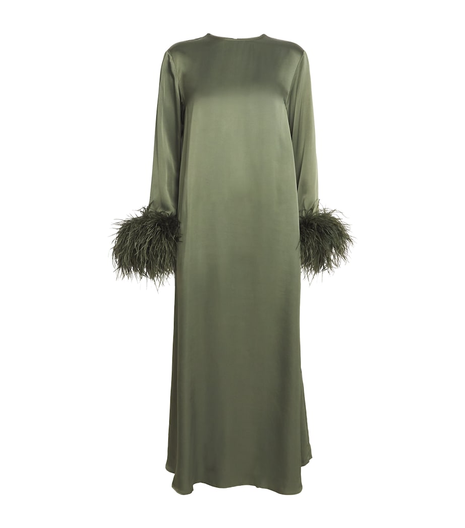 Sleeper Green Feather-Trim Suzi Maxi Dress | Harrods US Sleeper Green Feather-Trim Suzi Maxi Dress | Harrods US