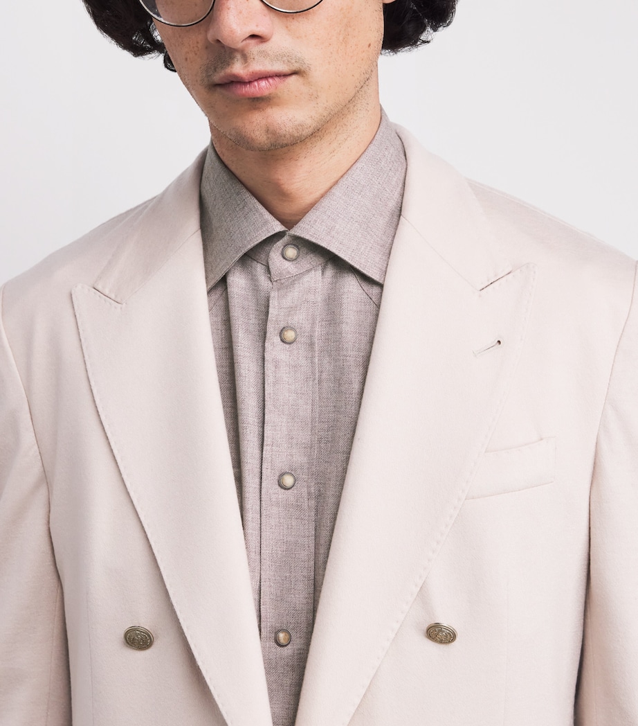 Cotton-Cashmere Texas Overshirt MIRTILLO Image 6