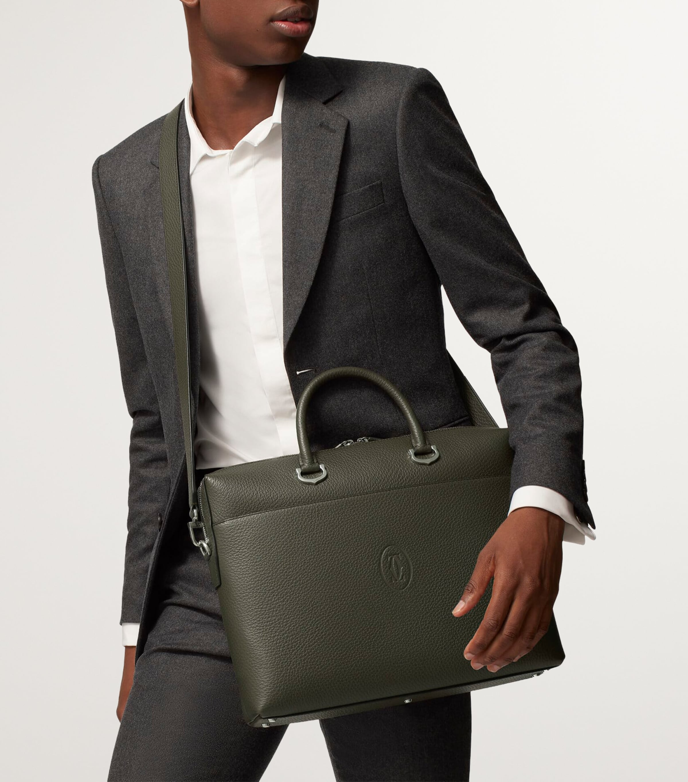 Small Calfskin Must de Cartier Document Holder KHAKI Image 5