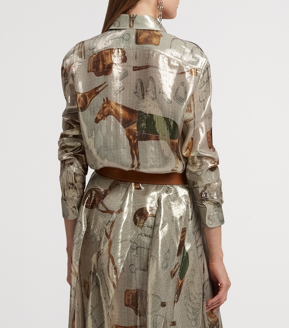 Lamé Equestrian Print Evelina Shirt PALLADIUM MULTI Image 10