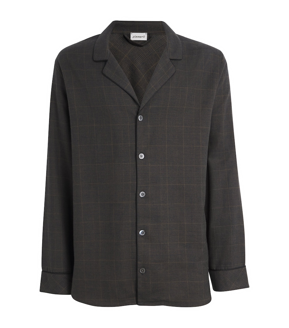 Cotton-Wool Check Cozy Flannel Pyjama Set 791 OLIVE CHECK Image 1