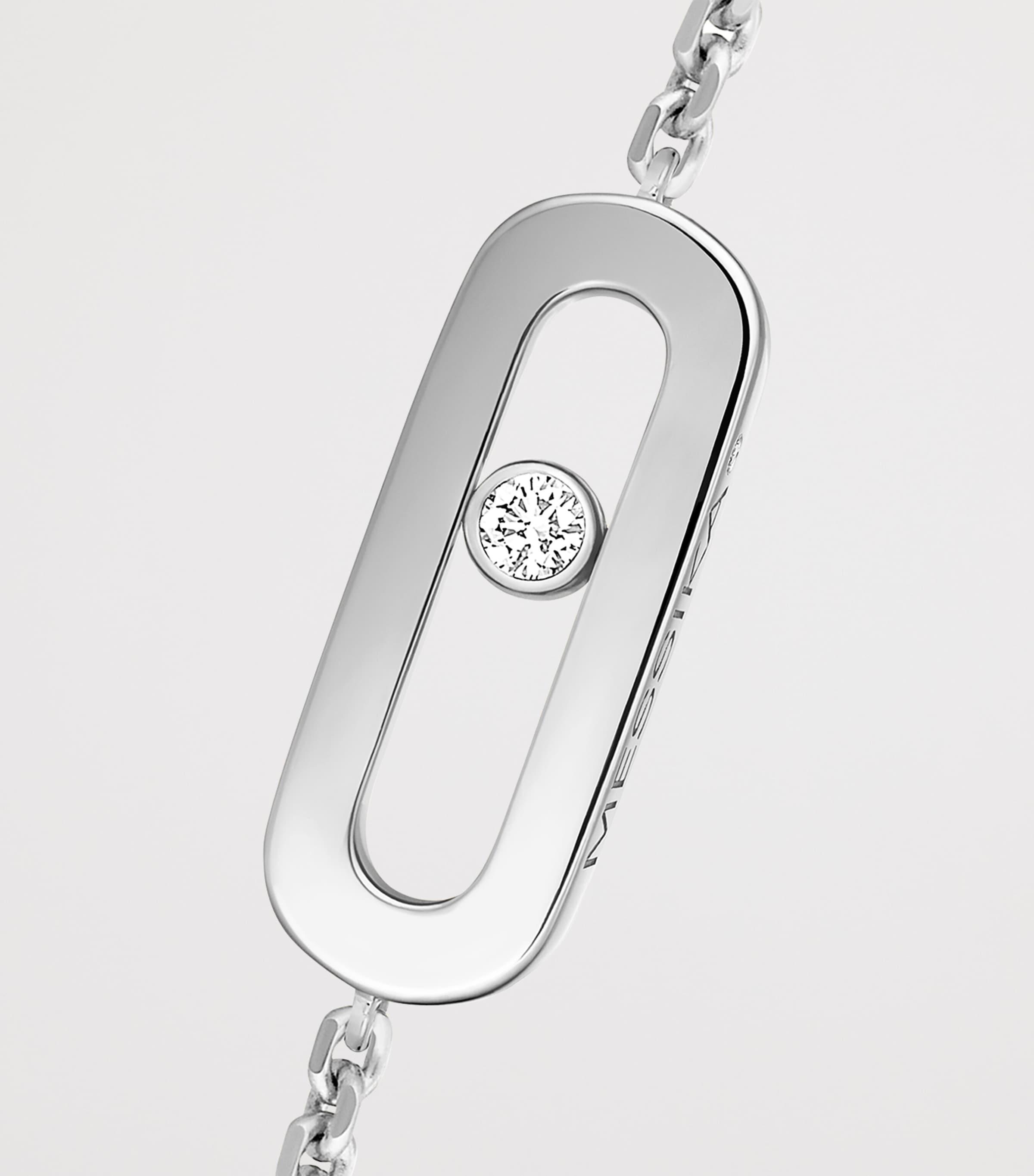 Messika Move Uno White Gold and Diamond Chain Bracelet (0.02ct) White Gold Image 2