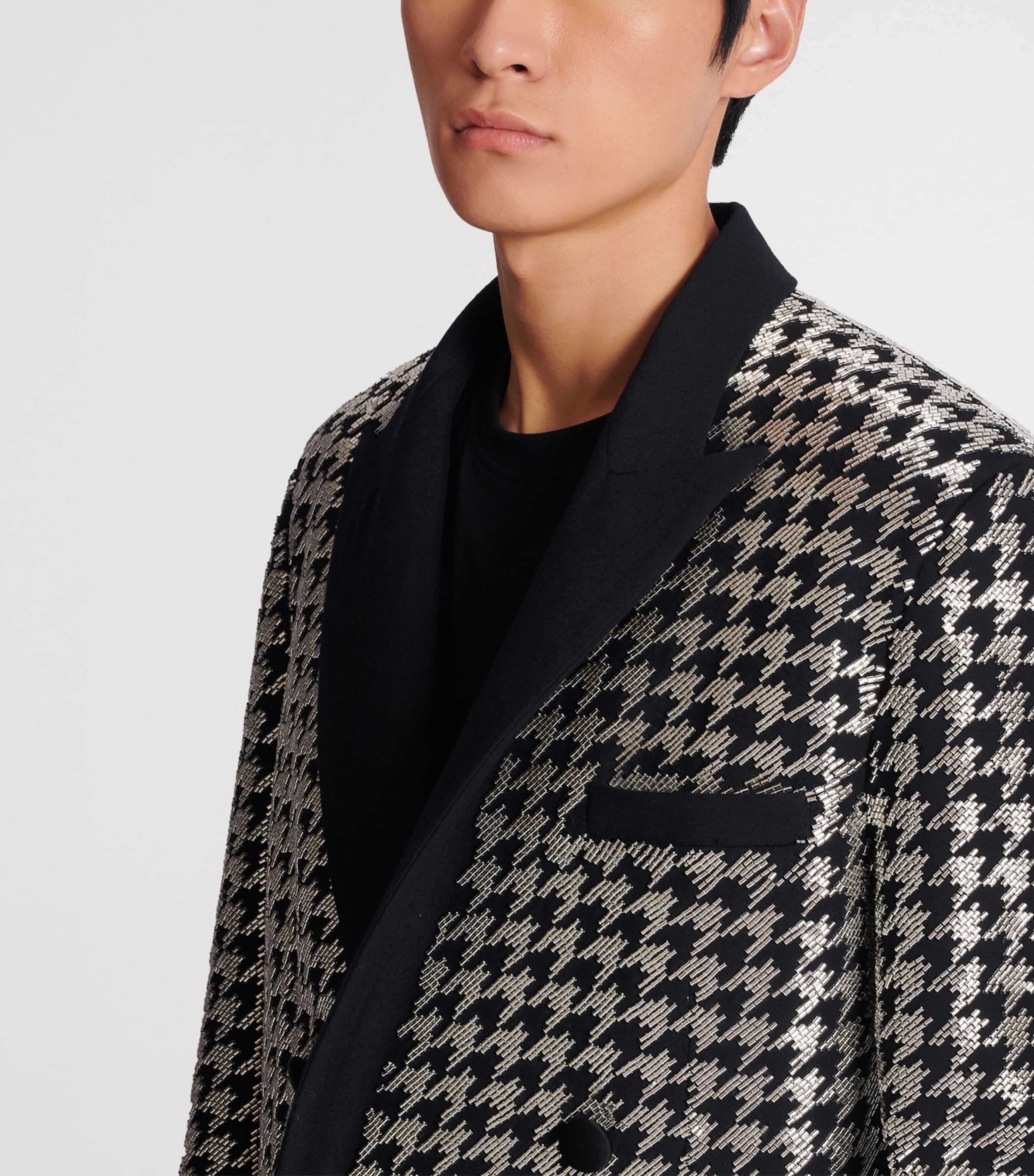 Virgin Wool Embellished Spencer Jacket EAW NOIR/CRISTAL Image 6