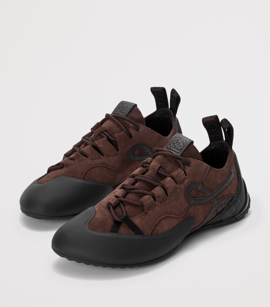 LOEWE Suede Grip Sneakers Dark Brown Image 2