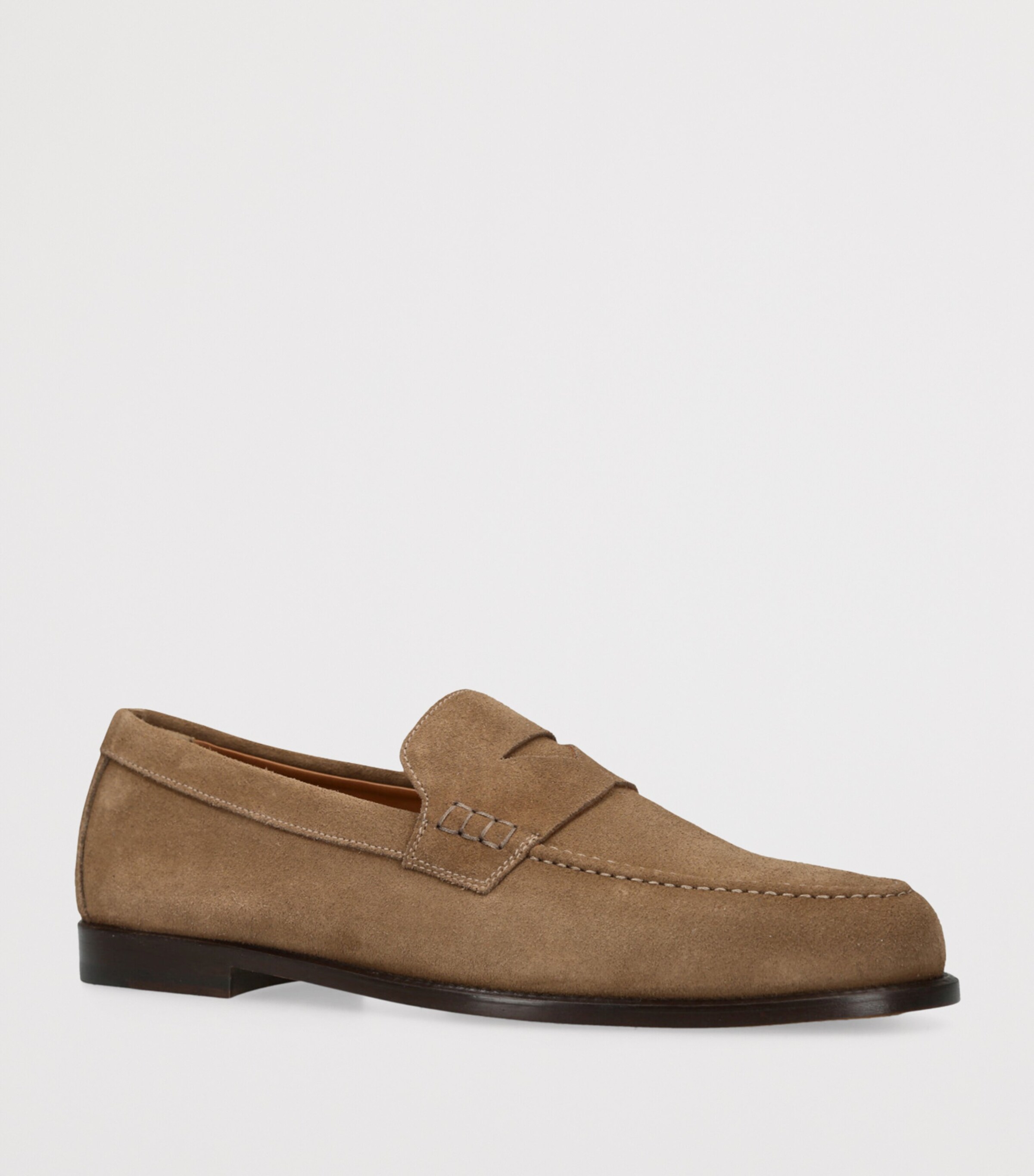 Doucal's Suede Penny Loafers Taupe Image 3
