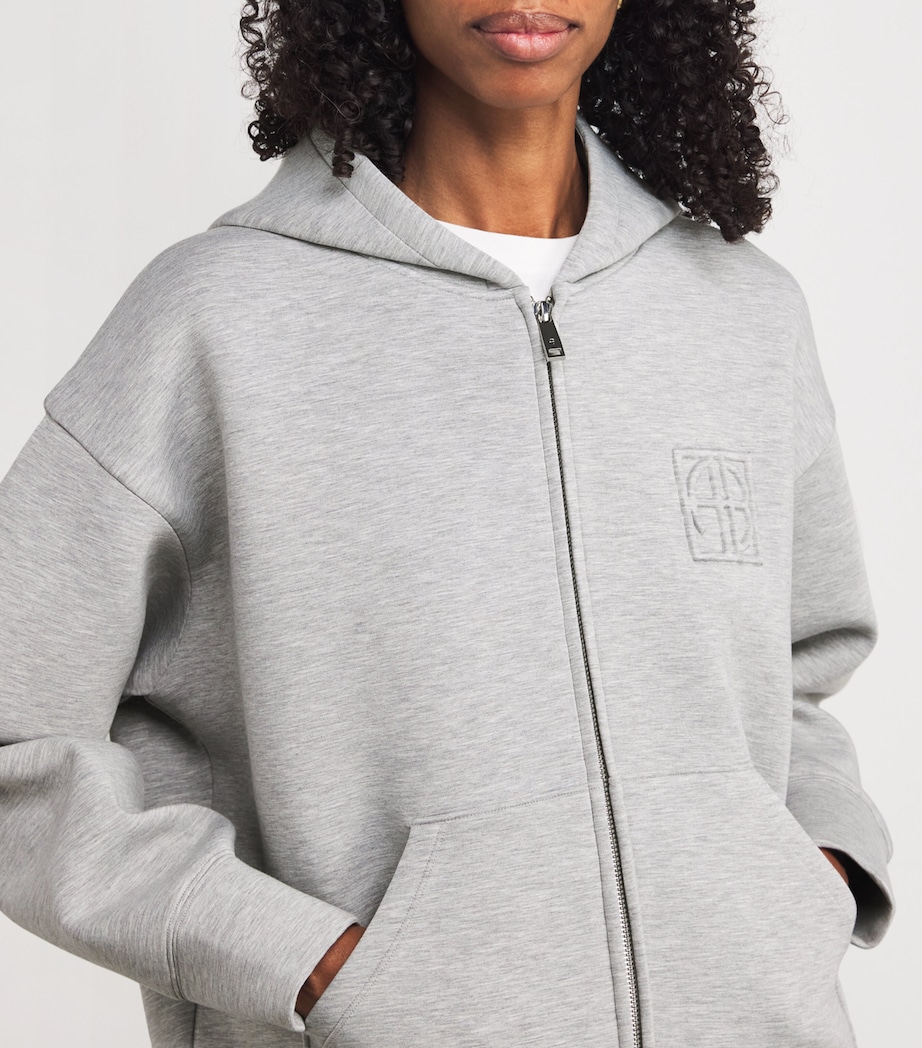 Heather Zip-Up Hoodie GREY Image 6
