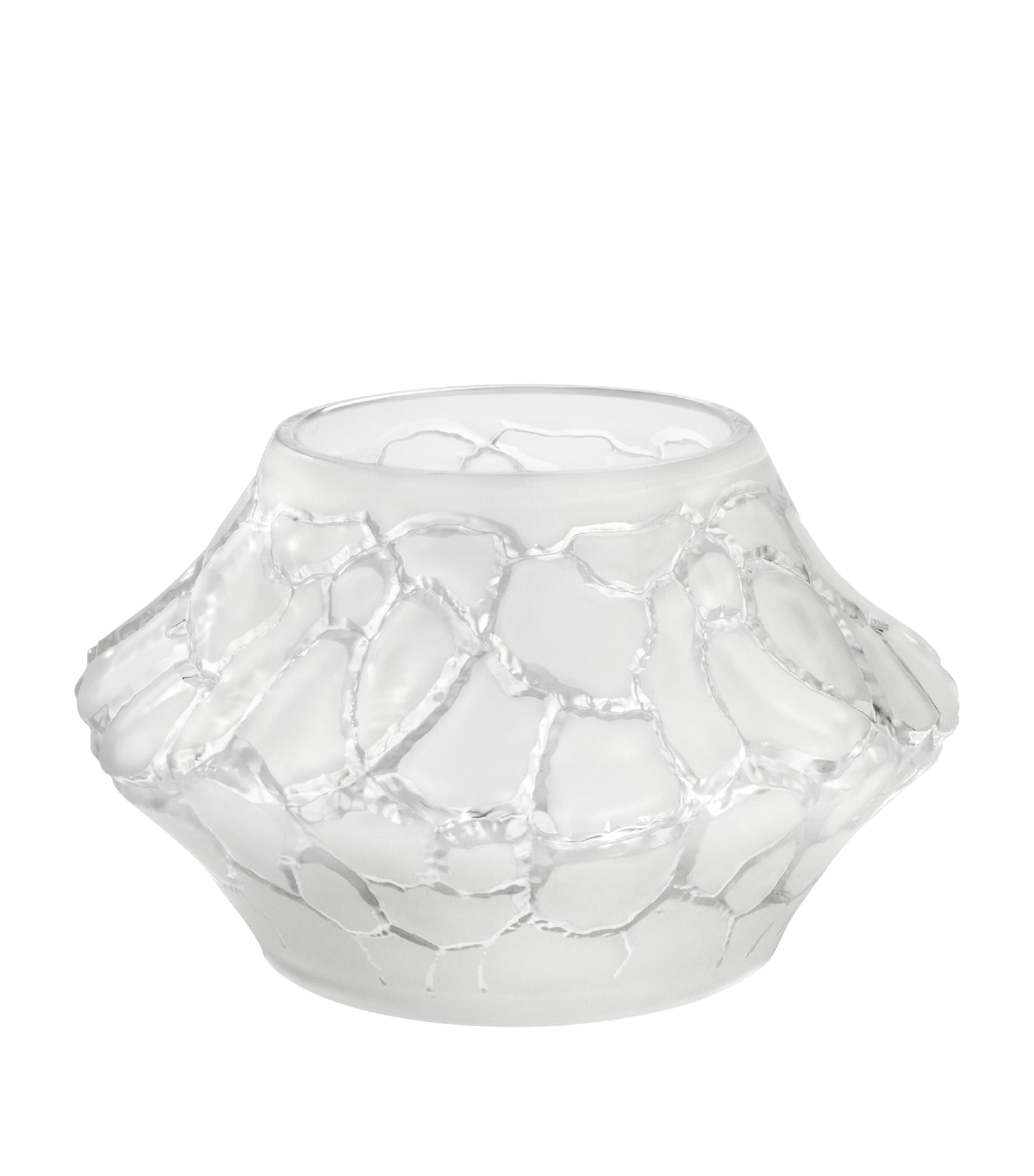 Lalique Crystal Caldera Small Votive Vase In Clear