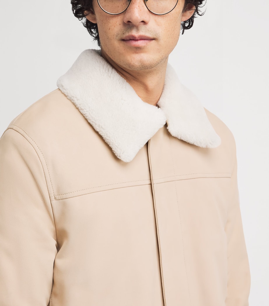 Nubuck Leather Shearling-Collar Parka SABBIA Image 6