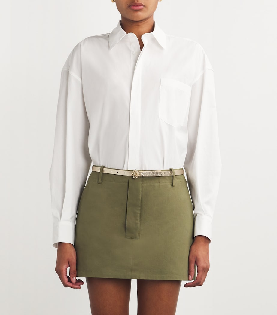 Leather Clover Belt LIGHT GOLD Image 3