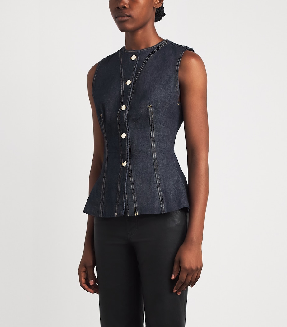 FRAME Womens The Form Denim Vest Rinse Image 4