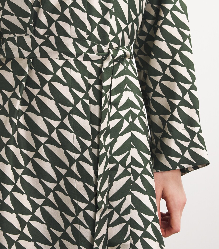 Max Mara Green Silk Patterned Midi Dress | Harrods US Max Mara Green Silk Patterned Midi Dress | Harrods US