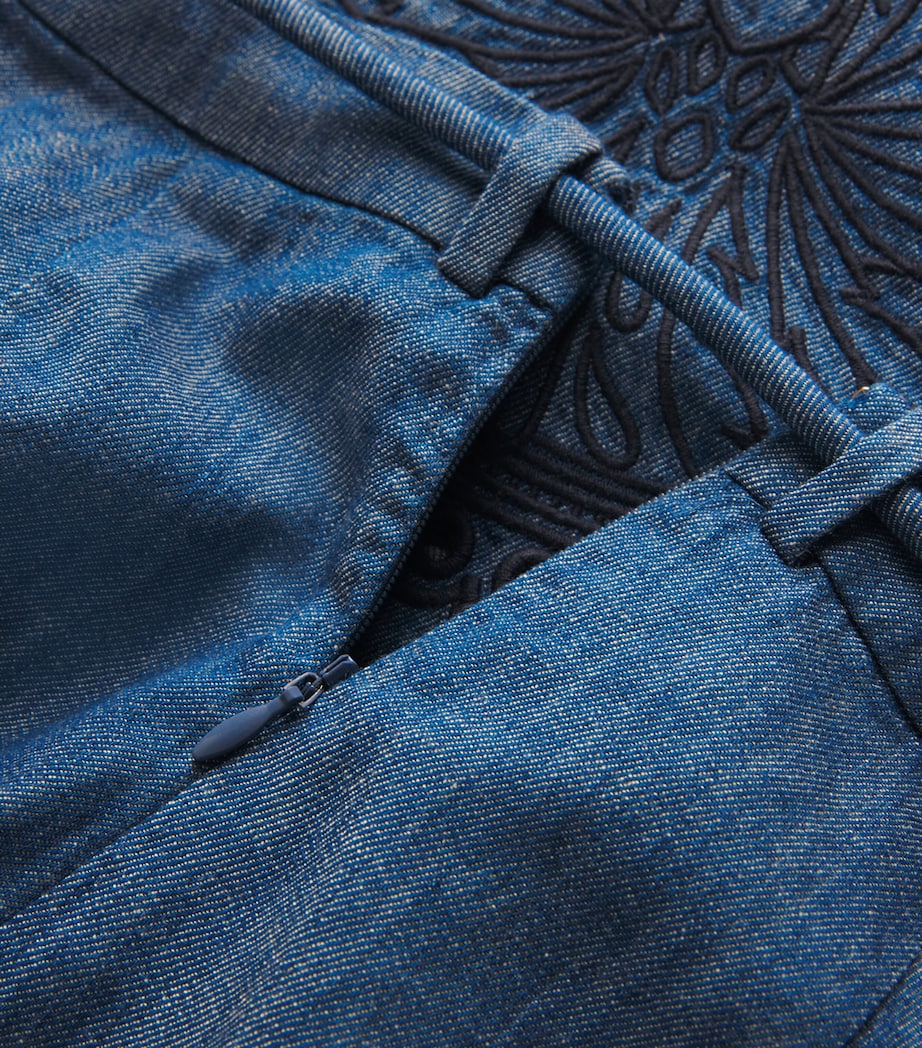 Denim Coco Flared Trousers RWBLU RAILWAY BLUE Image 5