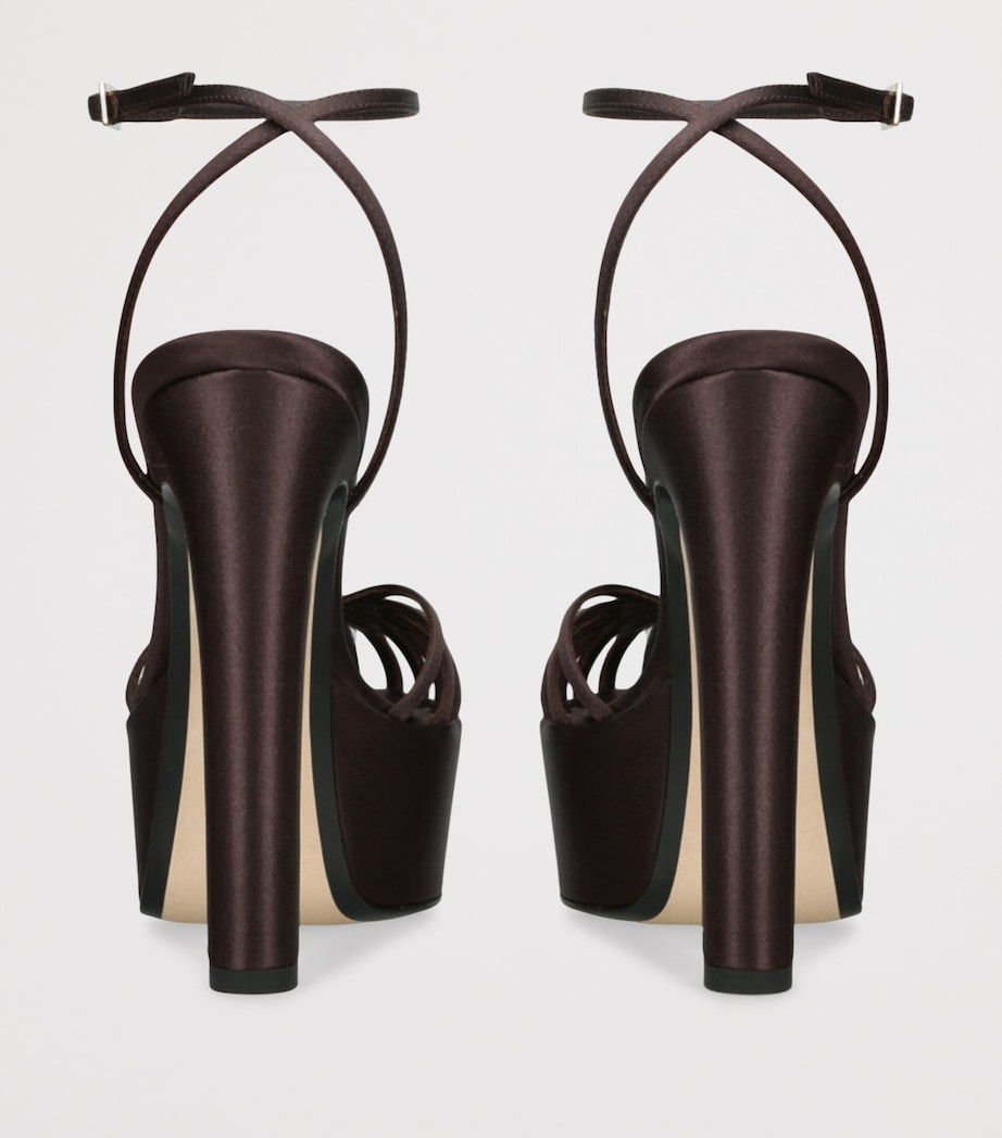 Alevì Satin Eva PF Platform Heels 135 Dark Brown Image 2