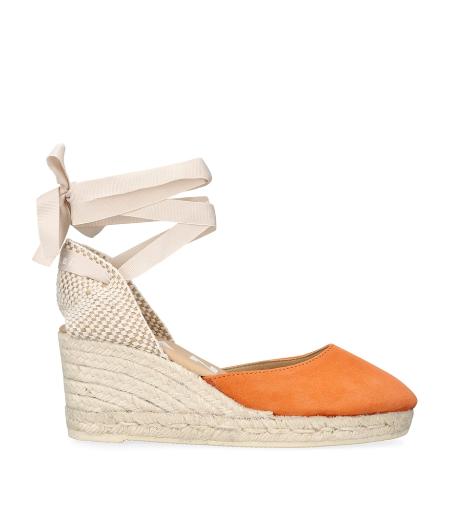 Suede Hamptons Wedge Espadrilles 80 ORANGE Image 1