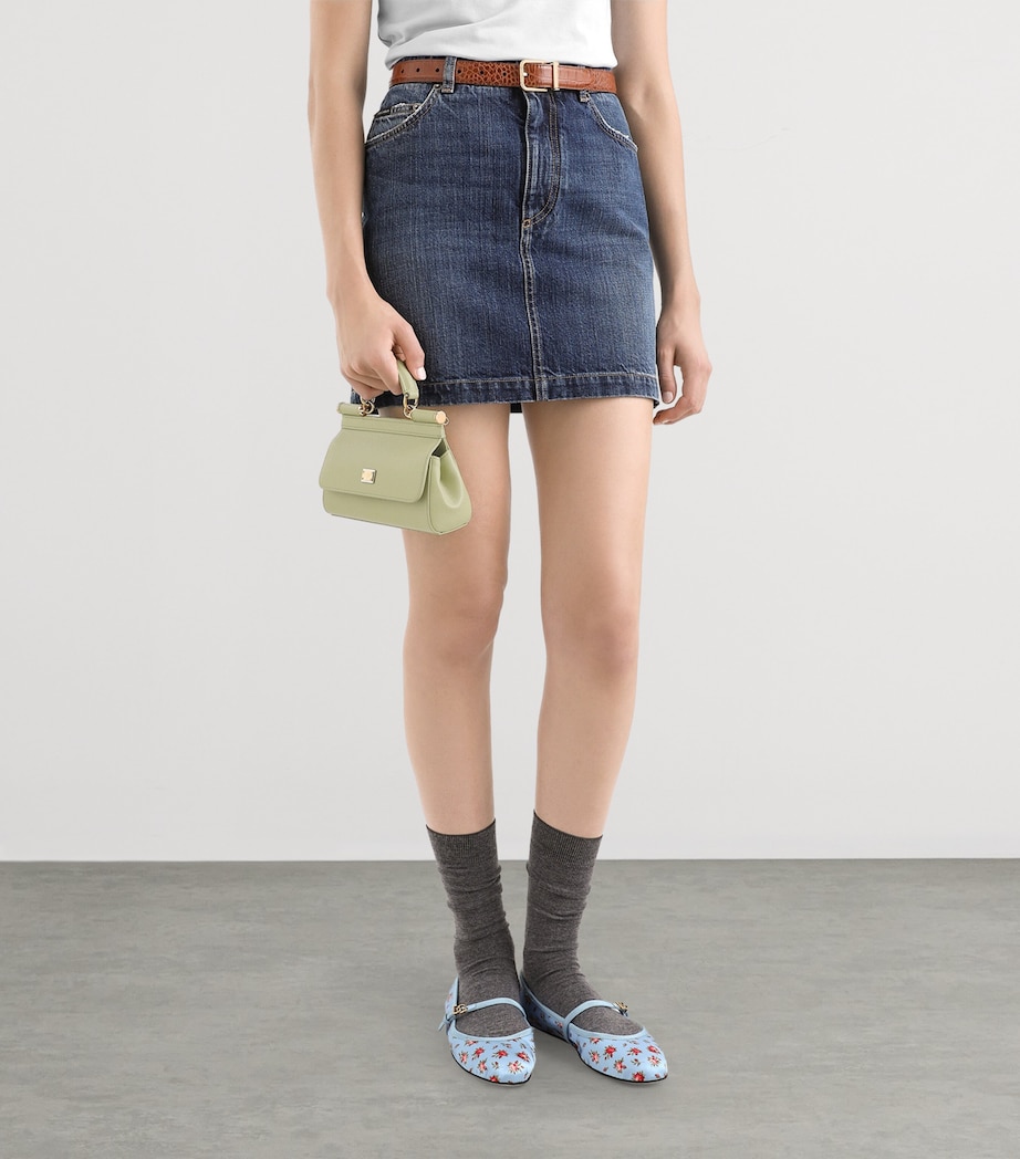 Small Leather Sicily Top-Handle Bag 80527-SAGE GREE Image 2