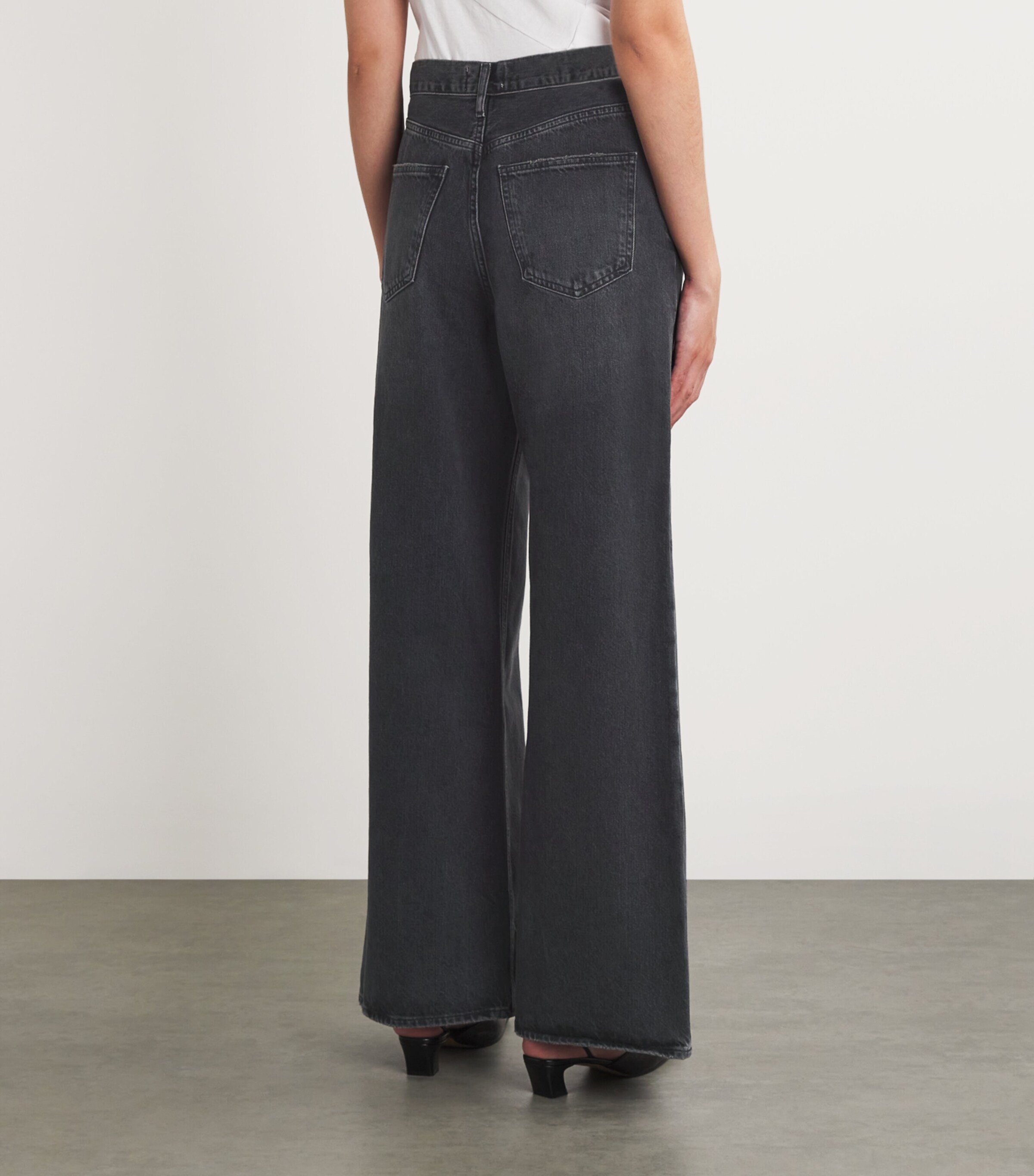 AGOLDE Womens Dame Wide-Leg Jeans Hitch (blk) Image 4