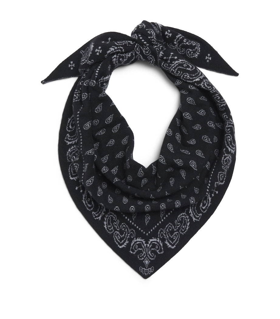 Guest In Residence Cashmere Paisley Wild Rag Scarf Black/heather Grey Image 1
