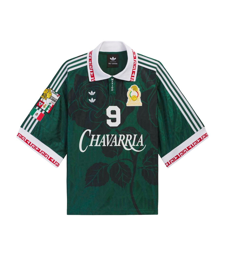 Willy Chavarria Mens x adidas Originals Mexico T-Shirt Collegiate Green Image 1