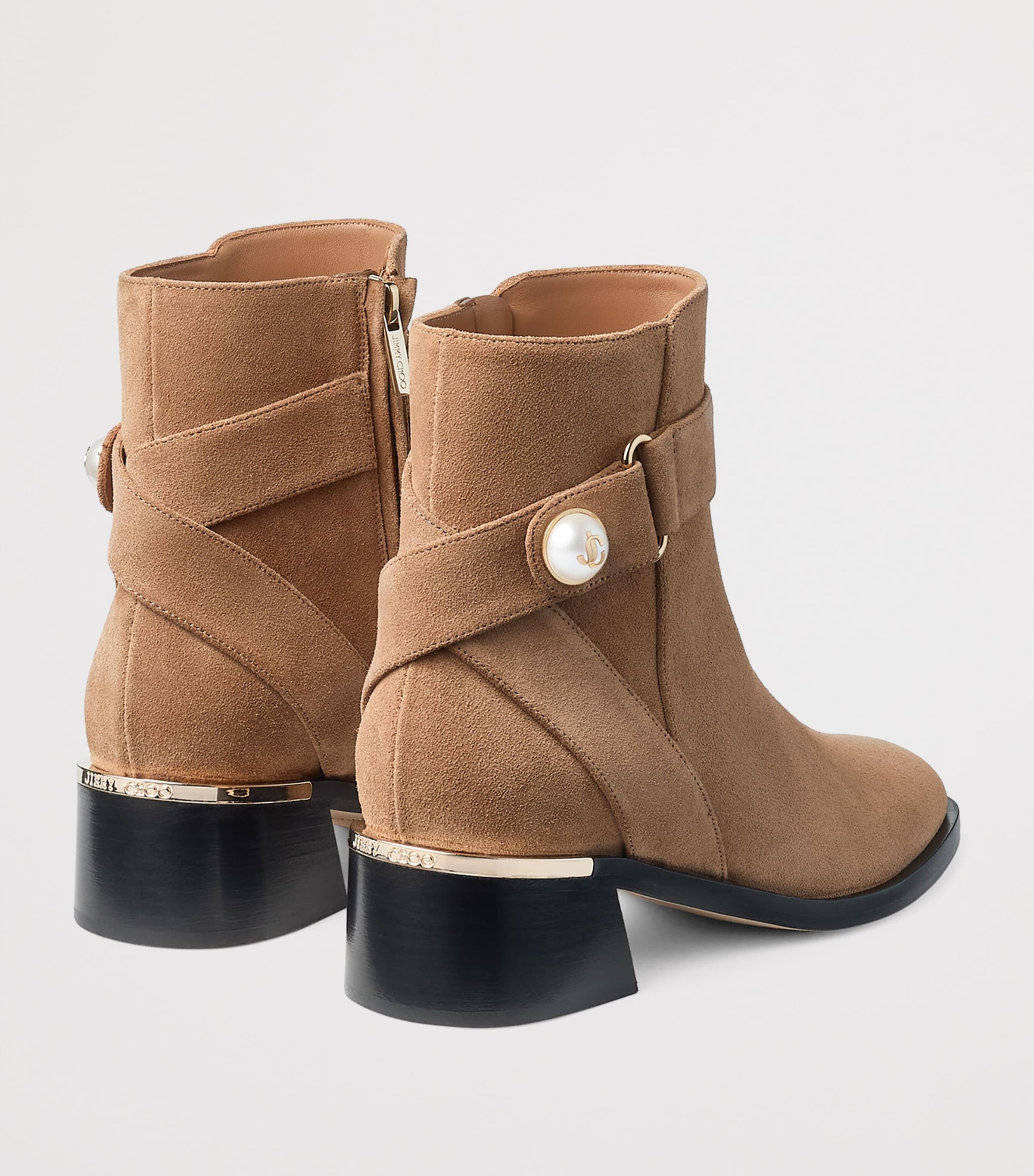 Noor 45 Suede Ankle Boots TOFFEE Image 3