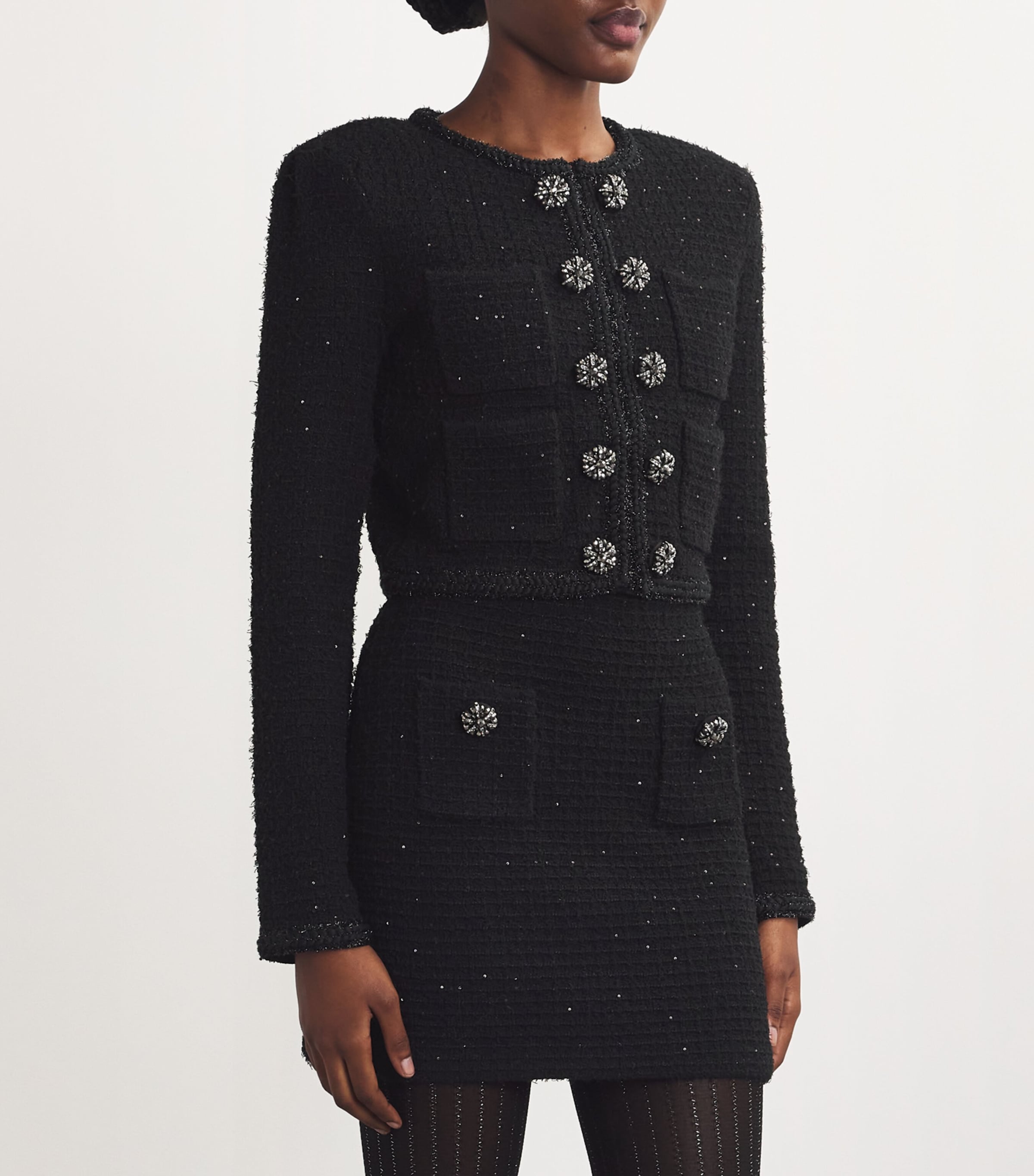 Self-Portrait Textured-Knit Jacket | Harrods US