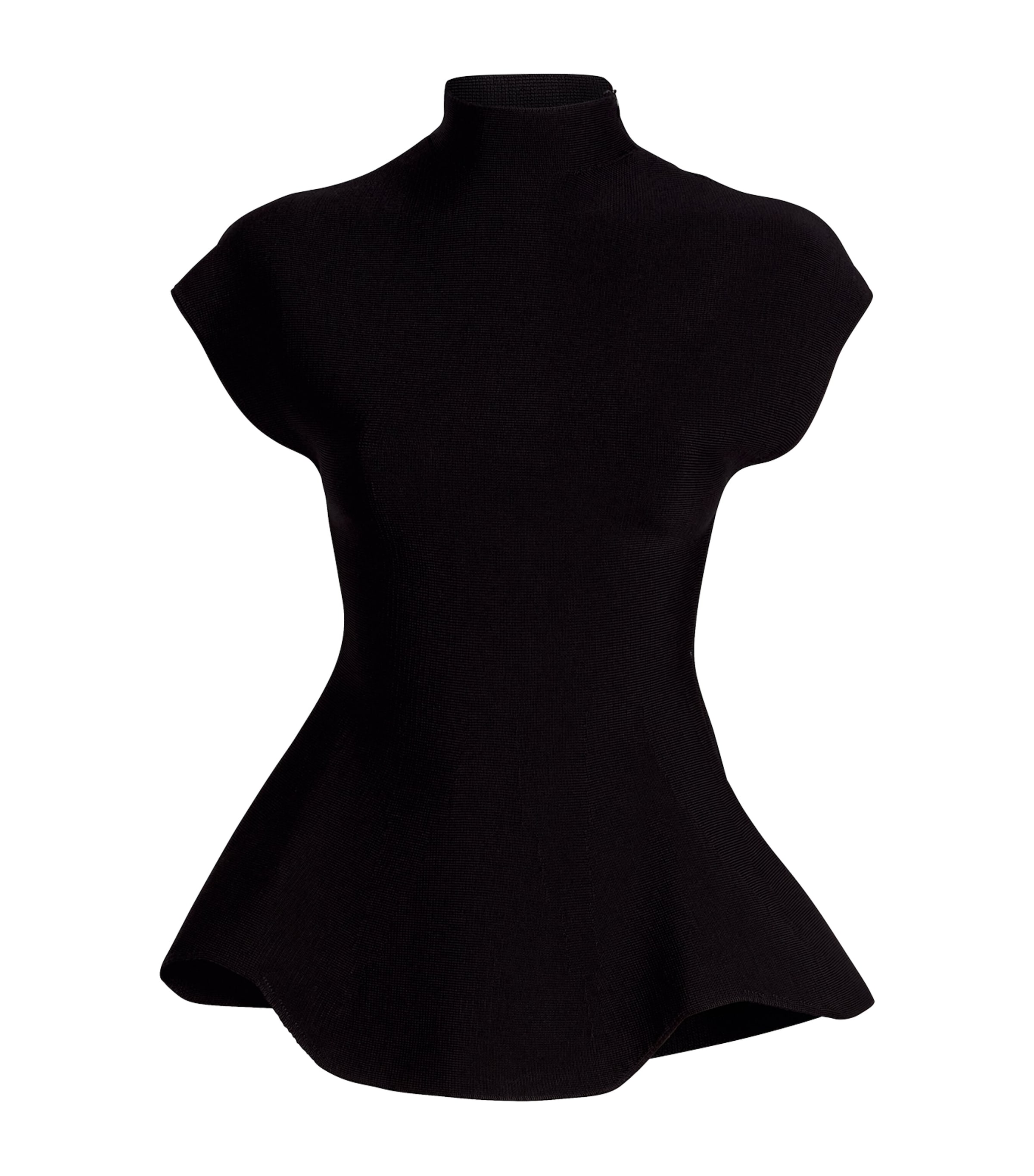 Khaite Womens Knitted Peplum Top Black Image 1