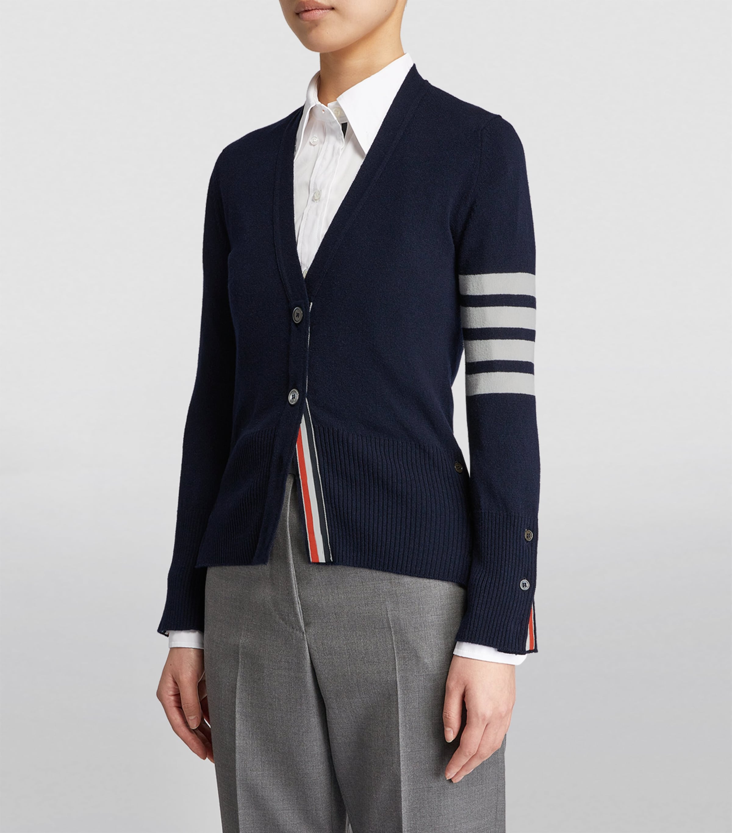 Cashmere 4-Bar Cardigan NAVY Image 3