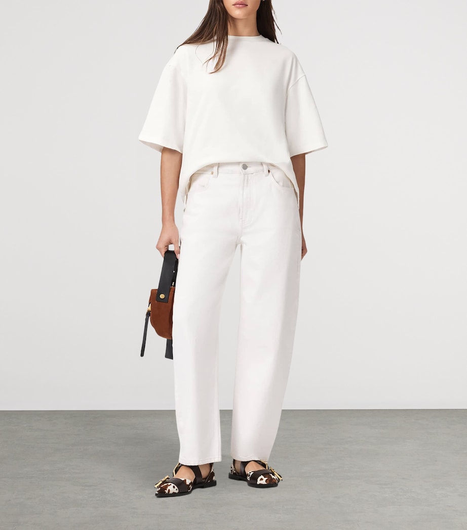 Organic Cotton Embroidered Amelie T-Shirt ECRU WHITE Image 6