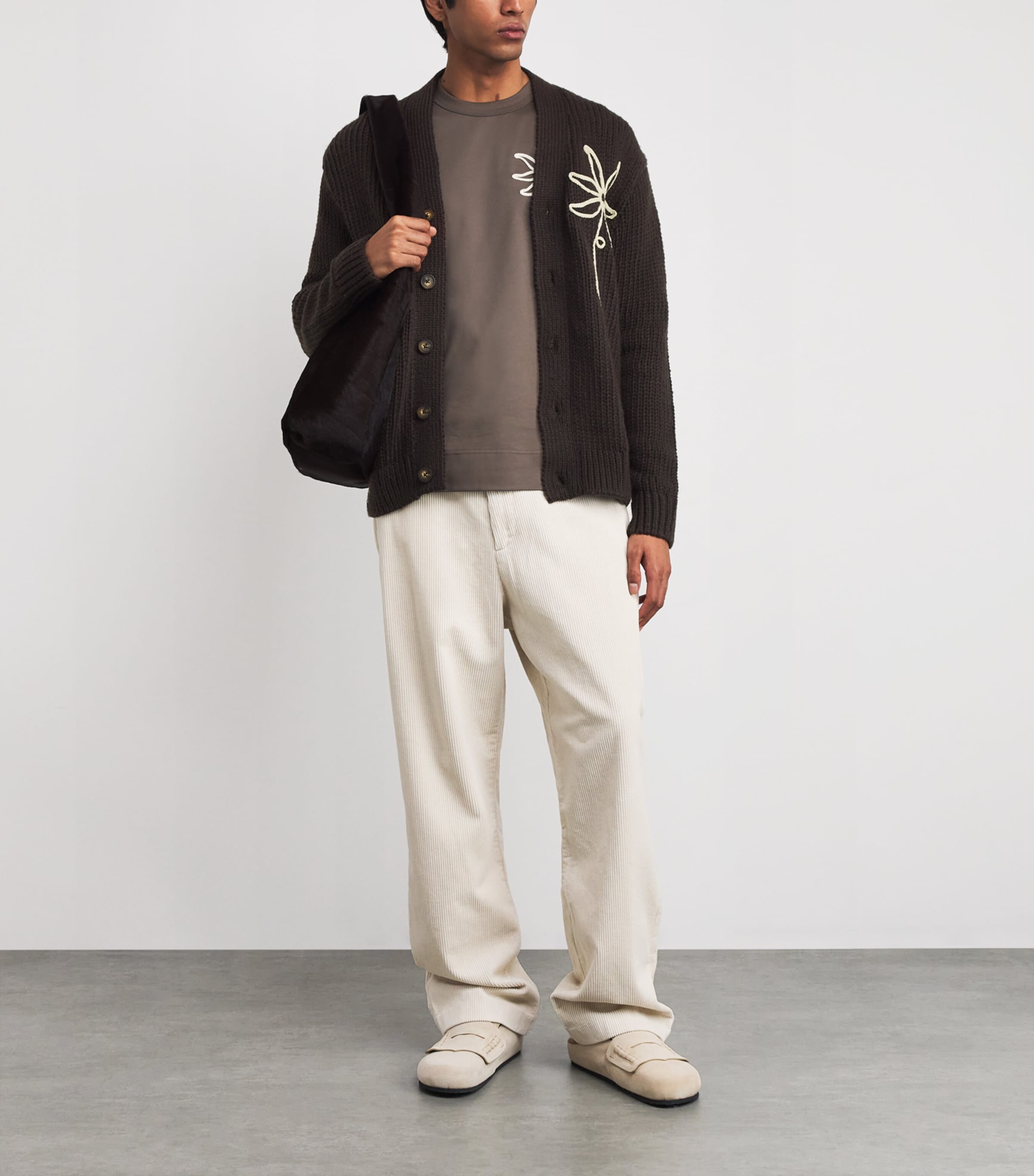 Flower Appliqué Mika Cardigan DUSKY PORT Image 2