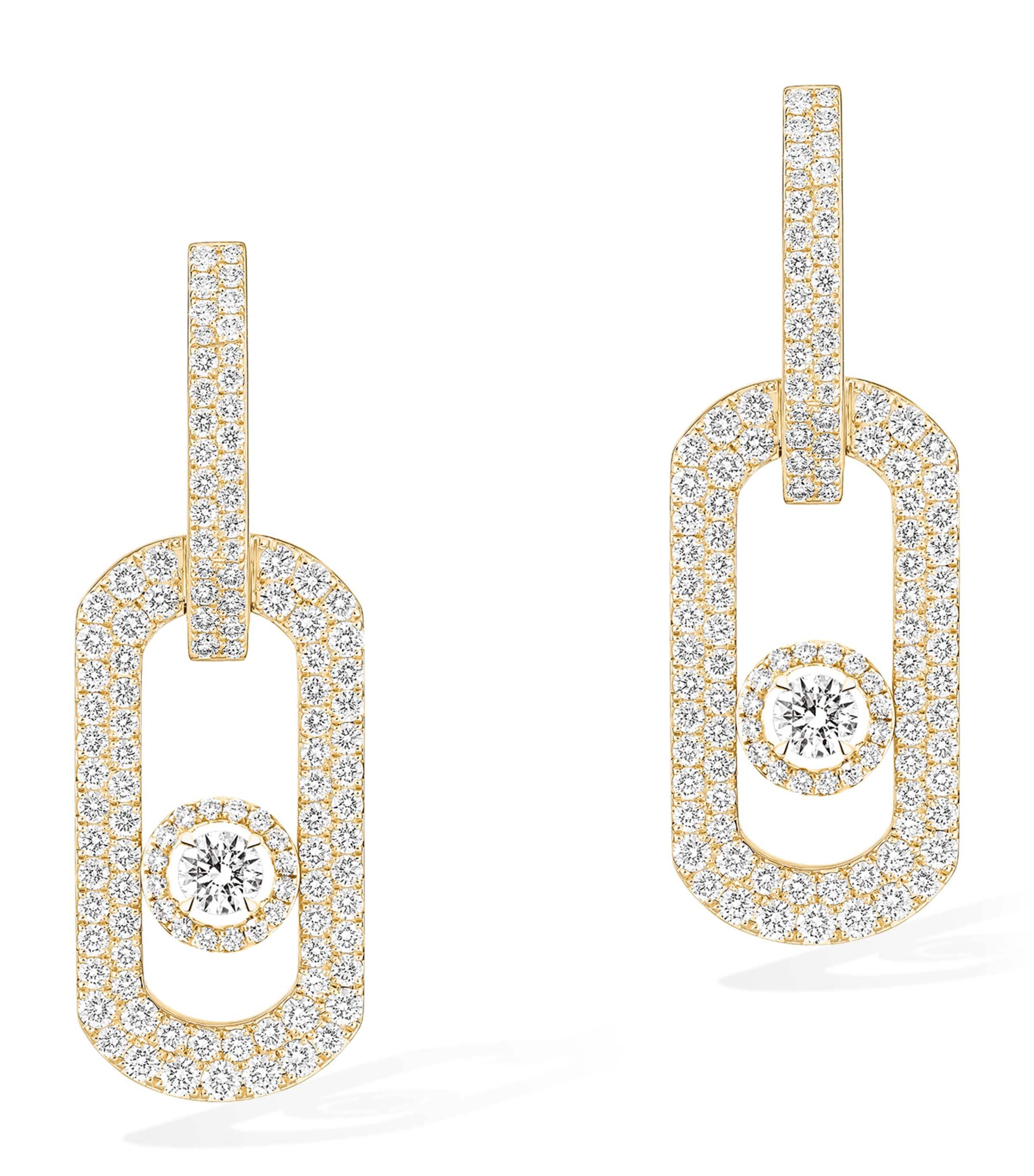 Messika So Move Yellow Gold and Diamond Pavé XL Earrings (2.12ct) Yellow Gold Image 1