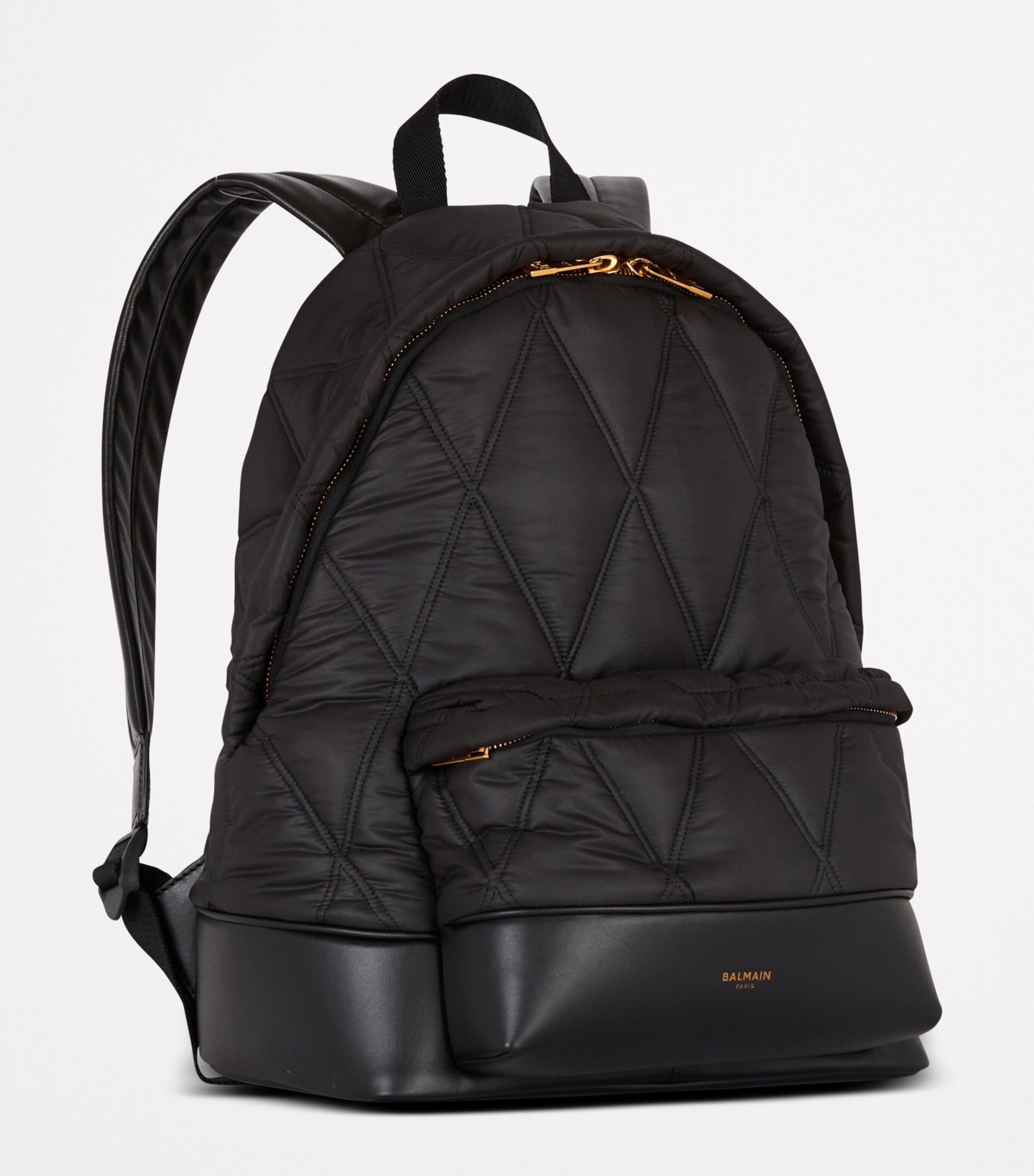Balmain Quilted Diamond Motif Backpack Eaf Noir/kaki Image 6