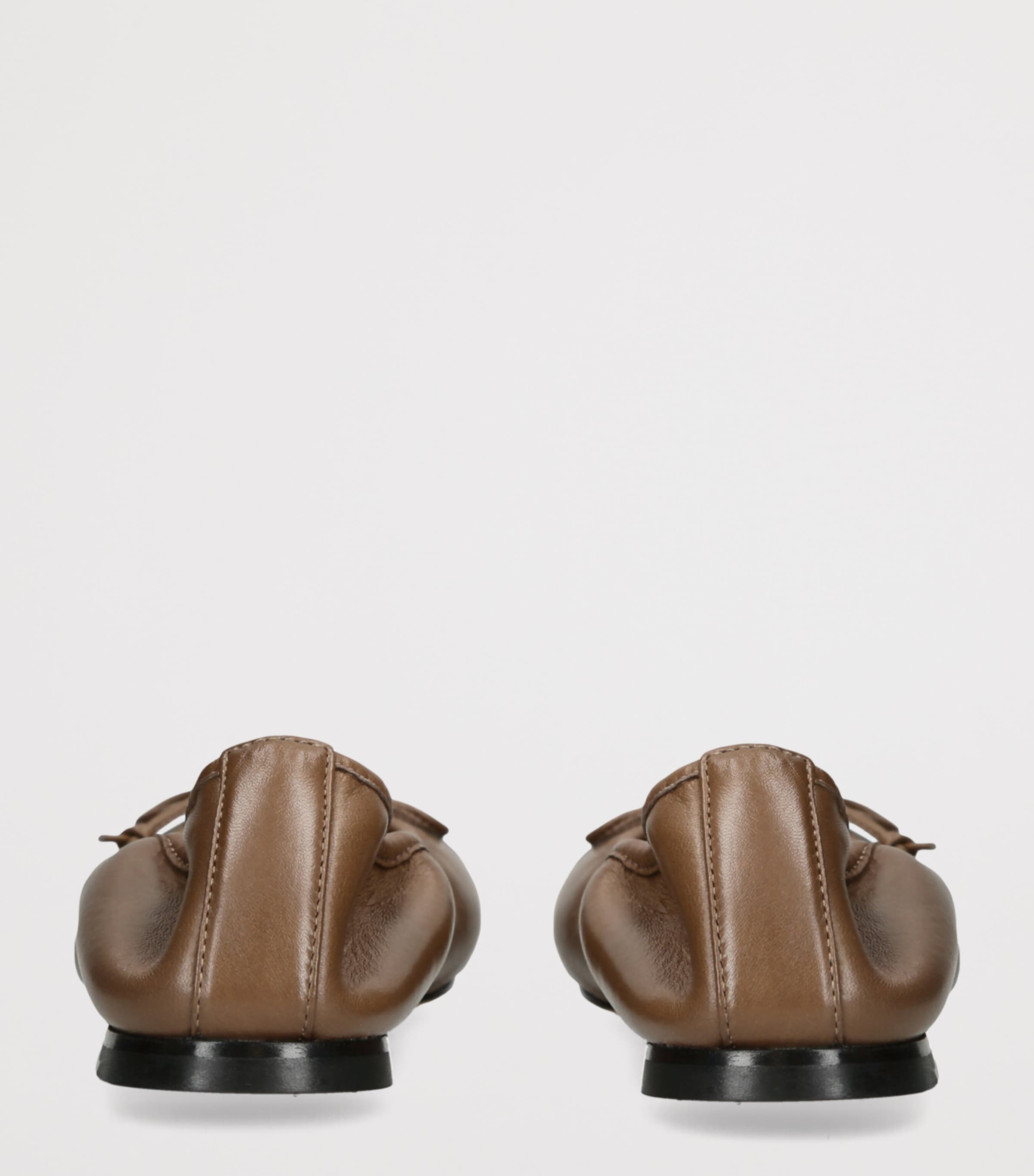 Dear Frances Womens Leather Gala Toe-Cap Ballet Flats Brown/oth Image 2