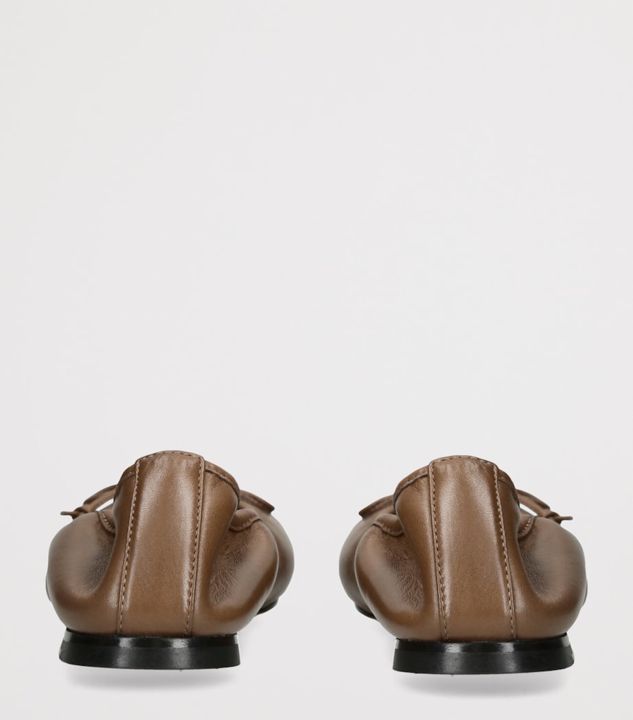 Dear Frances Womens Leather Gala Toe-Cap Ballet Flats Brown/oth Image 2