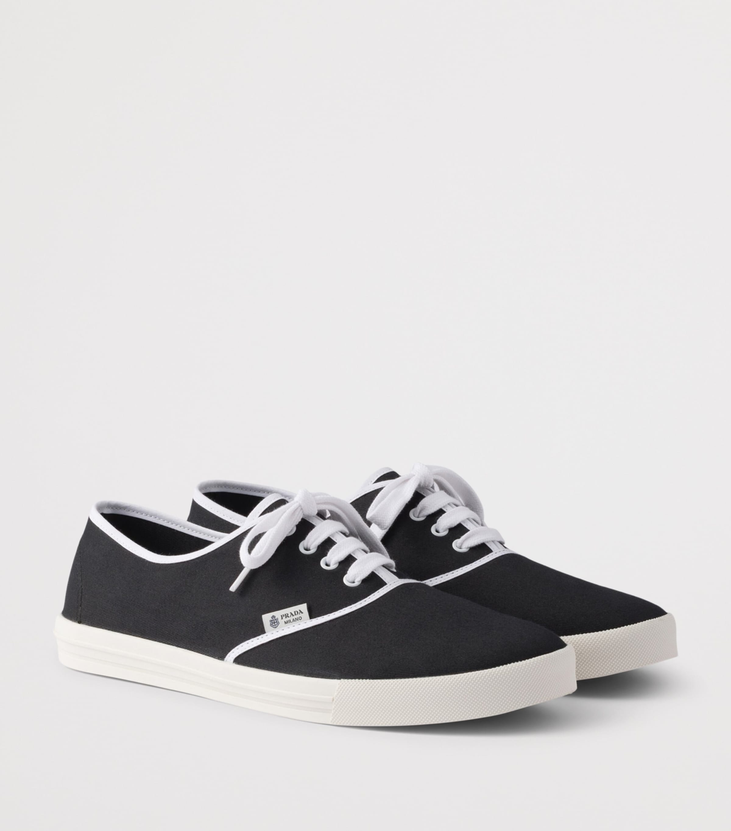 Prada Cotton Drill Low-Top Sneakers Image 3