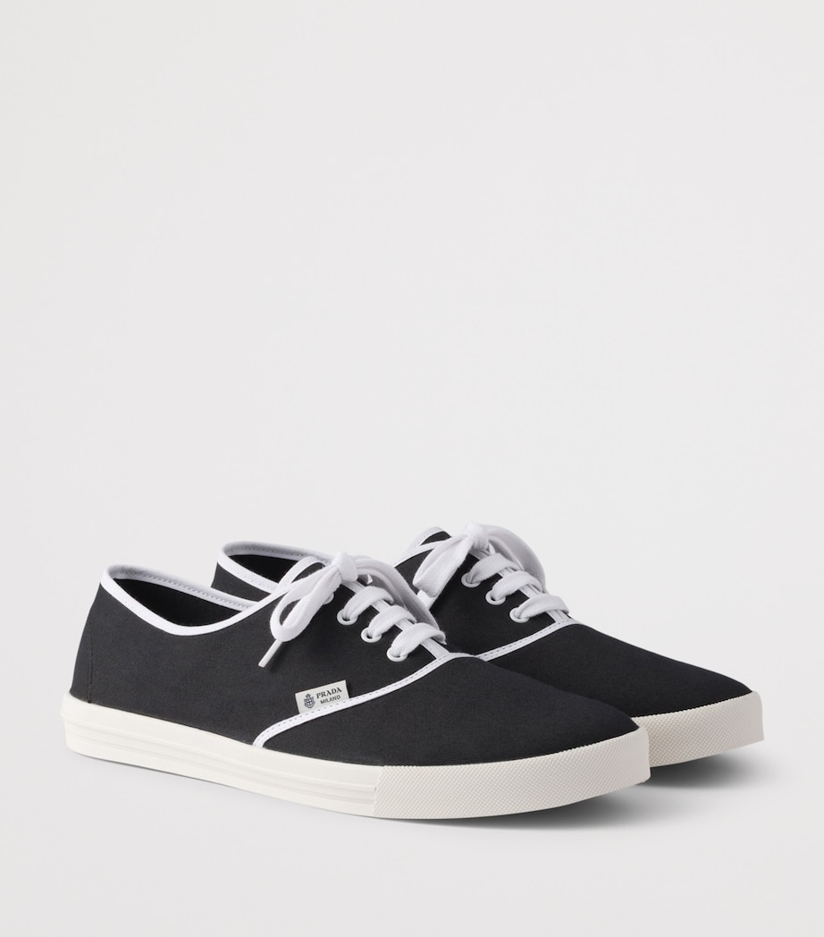 Prada Cotton Drill Low-Top Sneakers Image 3