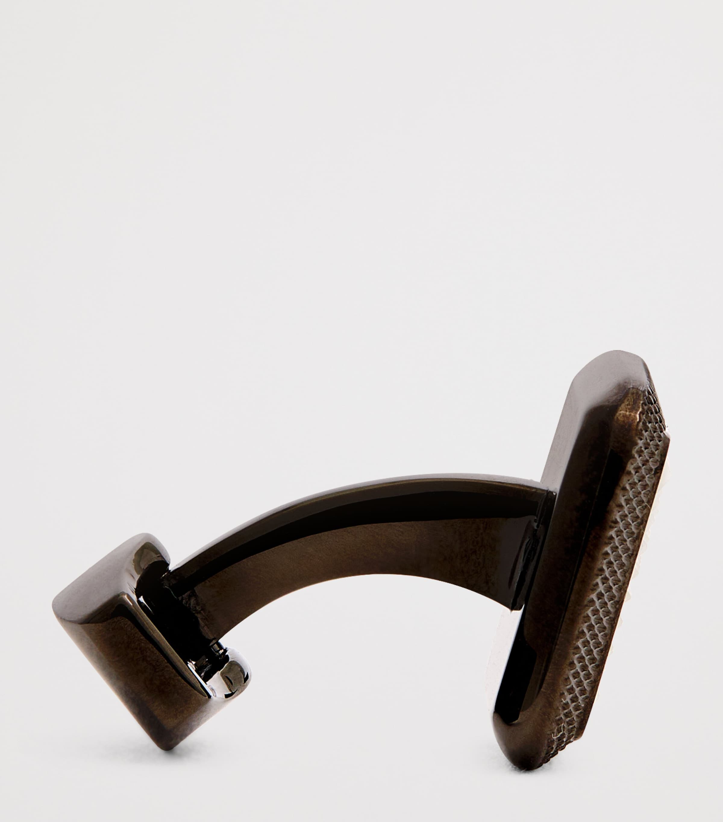 Spazio Square Mother-of-Pearl Cufflinks BLACK Image 4