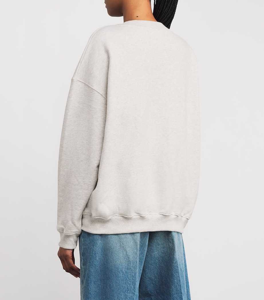 Organic Cotton Logo Sweatshirt LIGHT GREY MELANGE Image 4