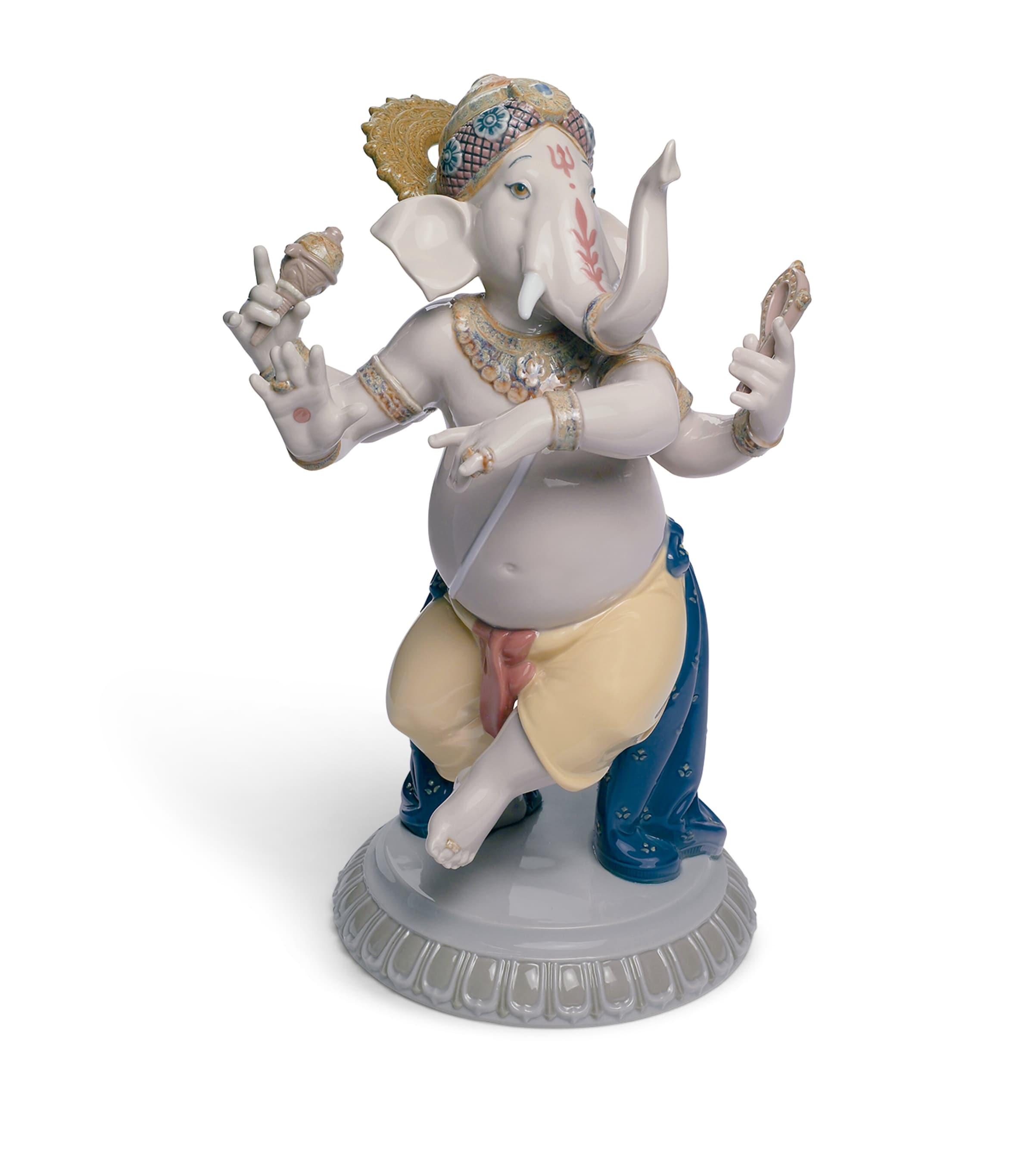 Lladró Porcelain Dancing Ganesha Figurine Image 1